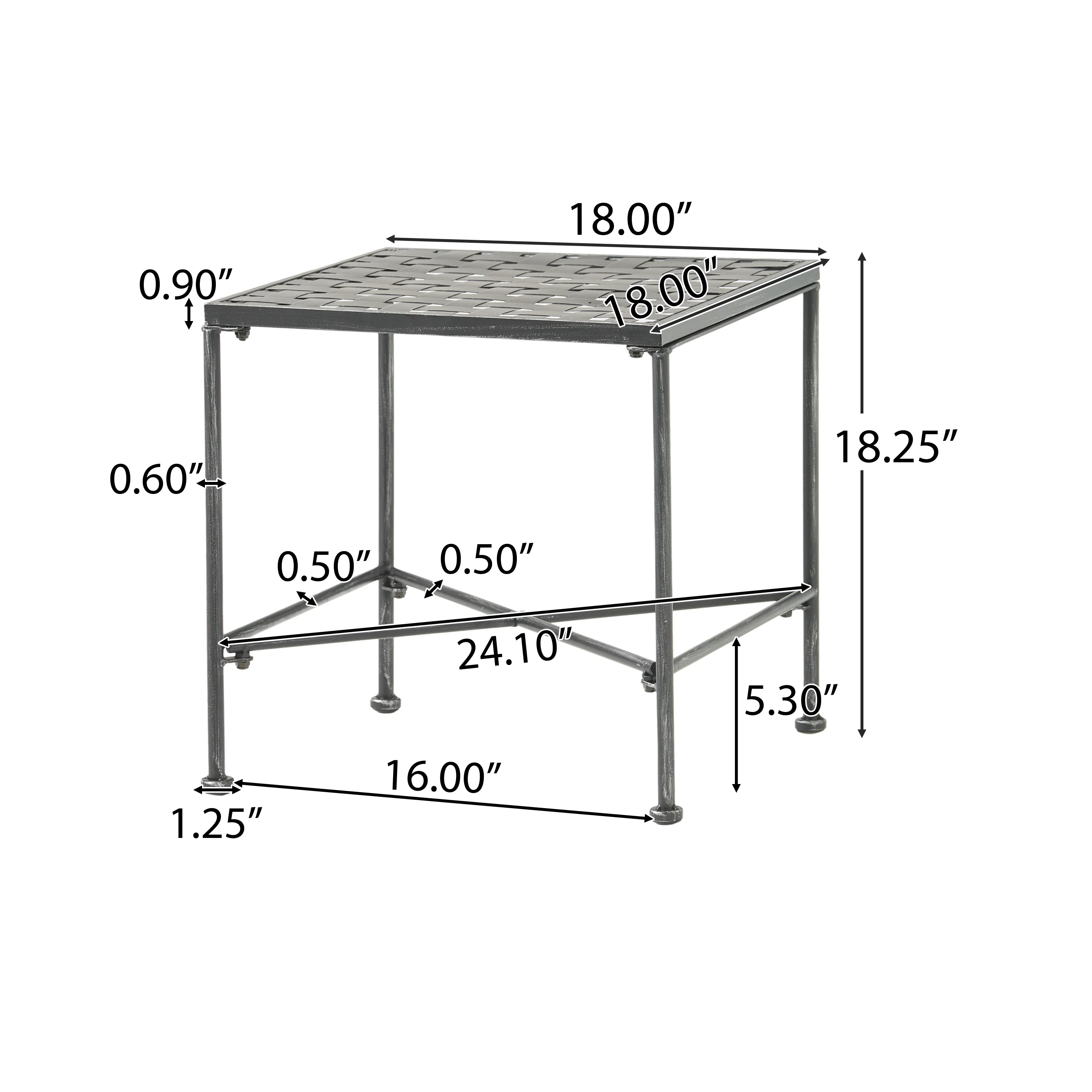 Kent Outdoor Black Iron Side Table - furnishings