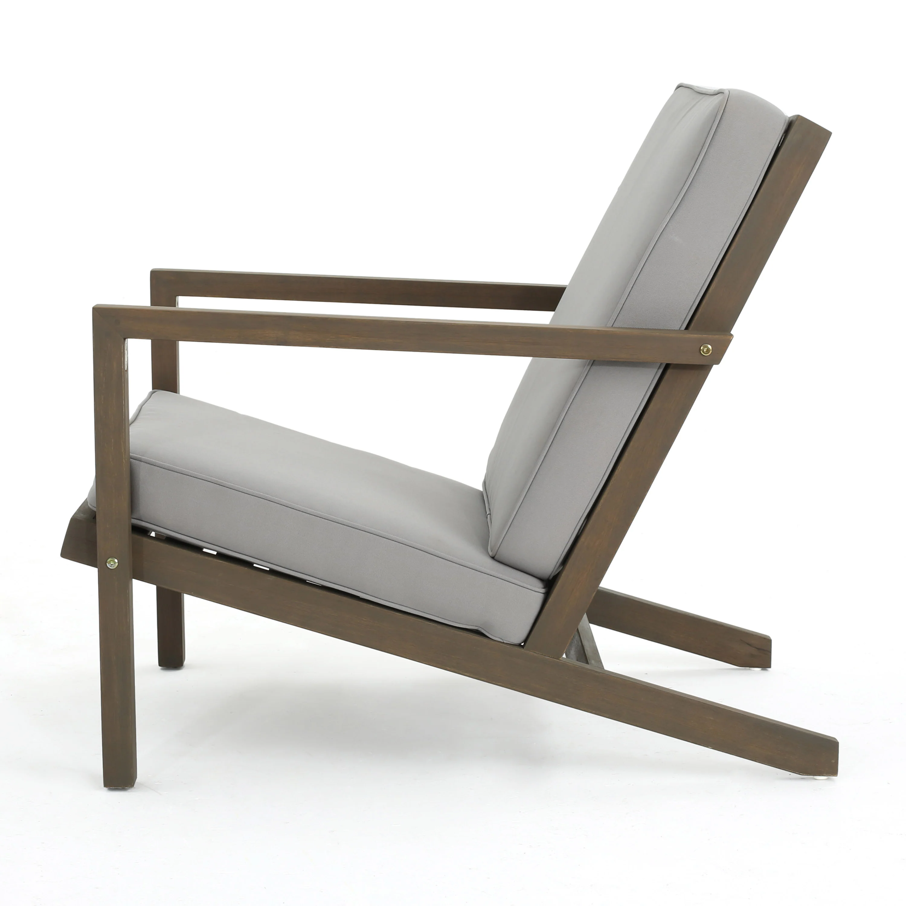Ludwig Outdoor Acacia Wood 3 Piece Chat Set with Cushions - furnishings