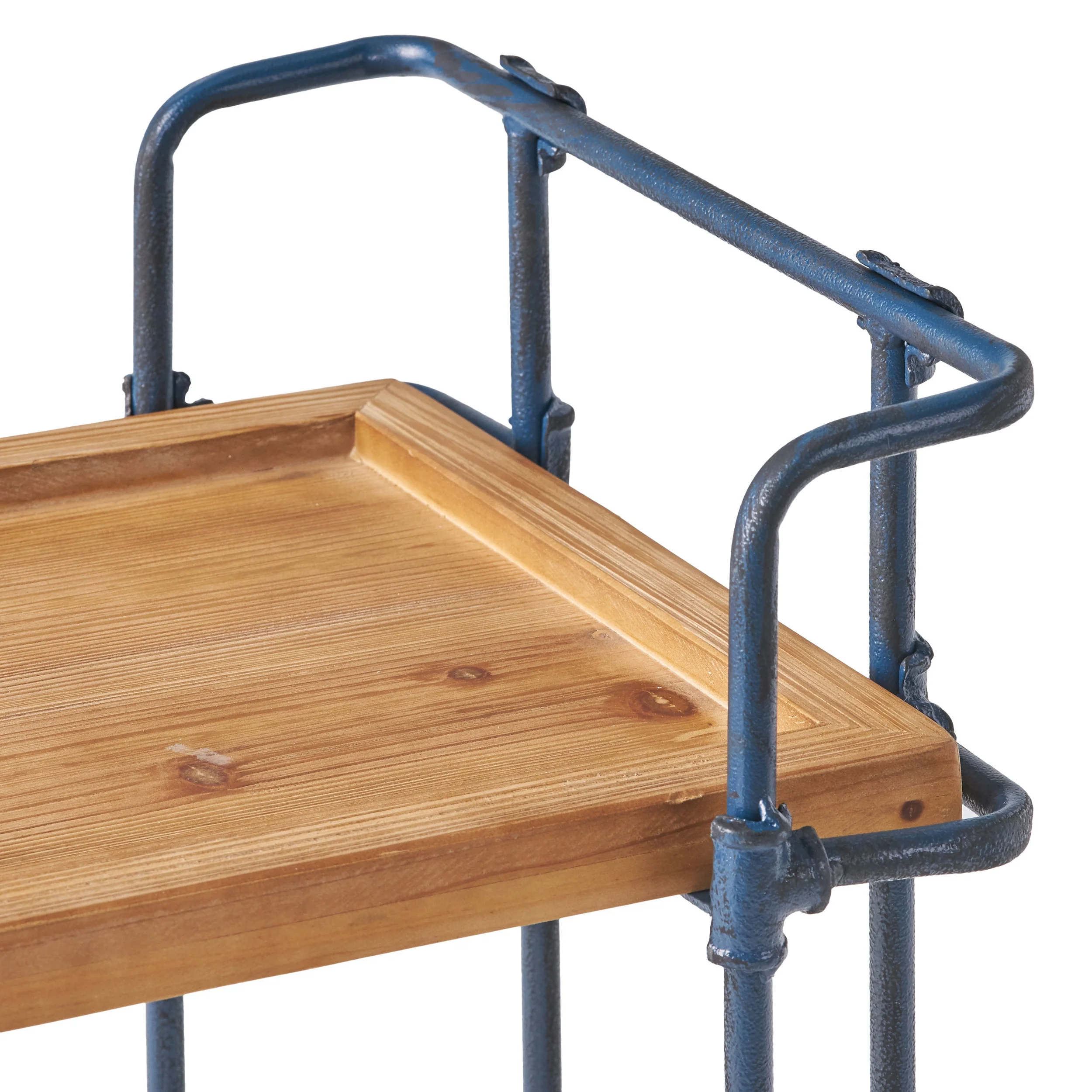 Samara Outdoors Natural Wood Finish Fir Wood and Iron Bar Cart - furnishings
