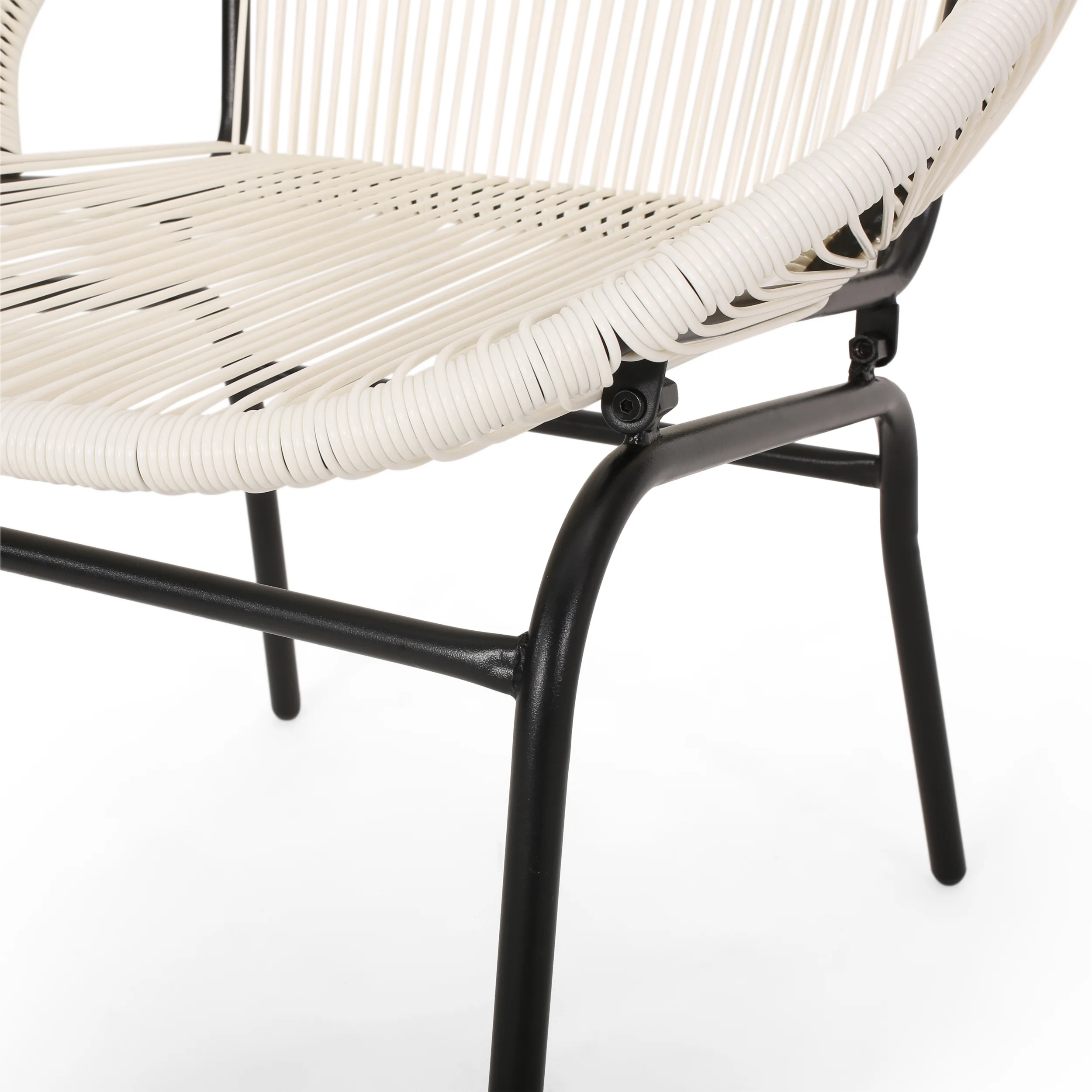 Modesty Outdoor Modern Faux Rattan Club Chair (Set of 2) - furnishings