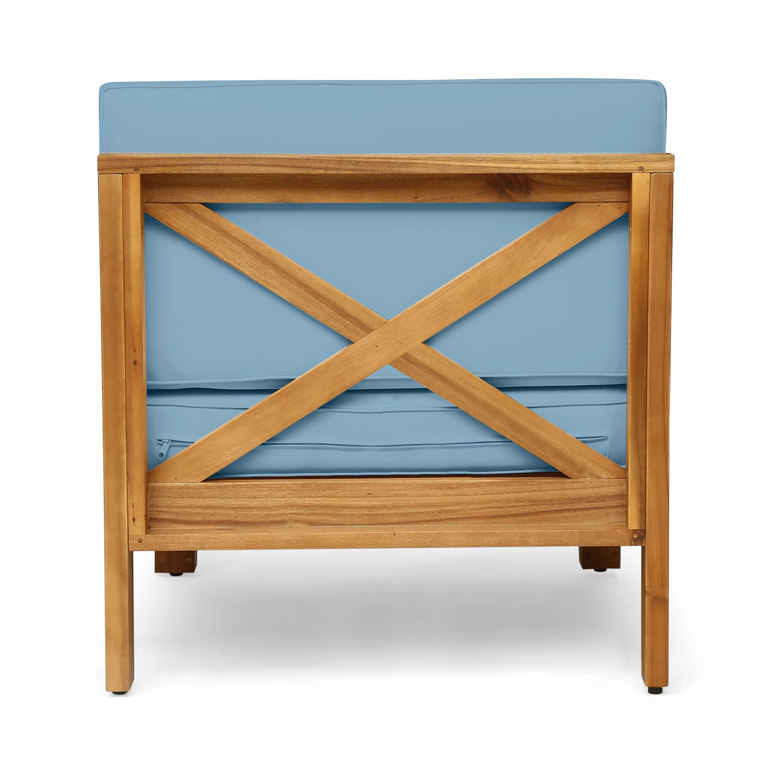 Brava Outdoor Modular Acacia Wood Sofa with Cushions - furnishings
