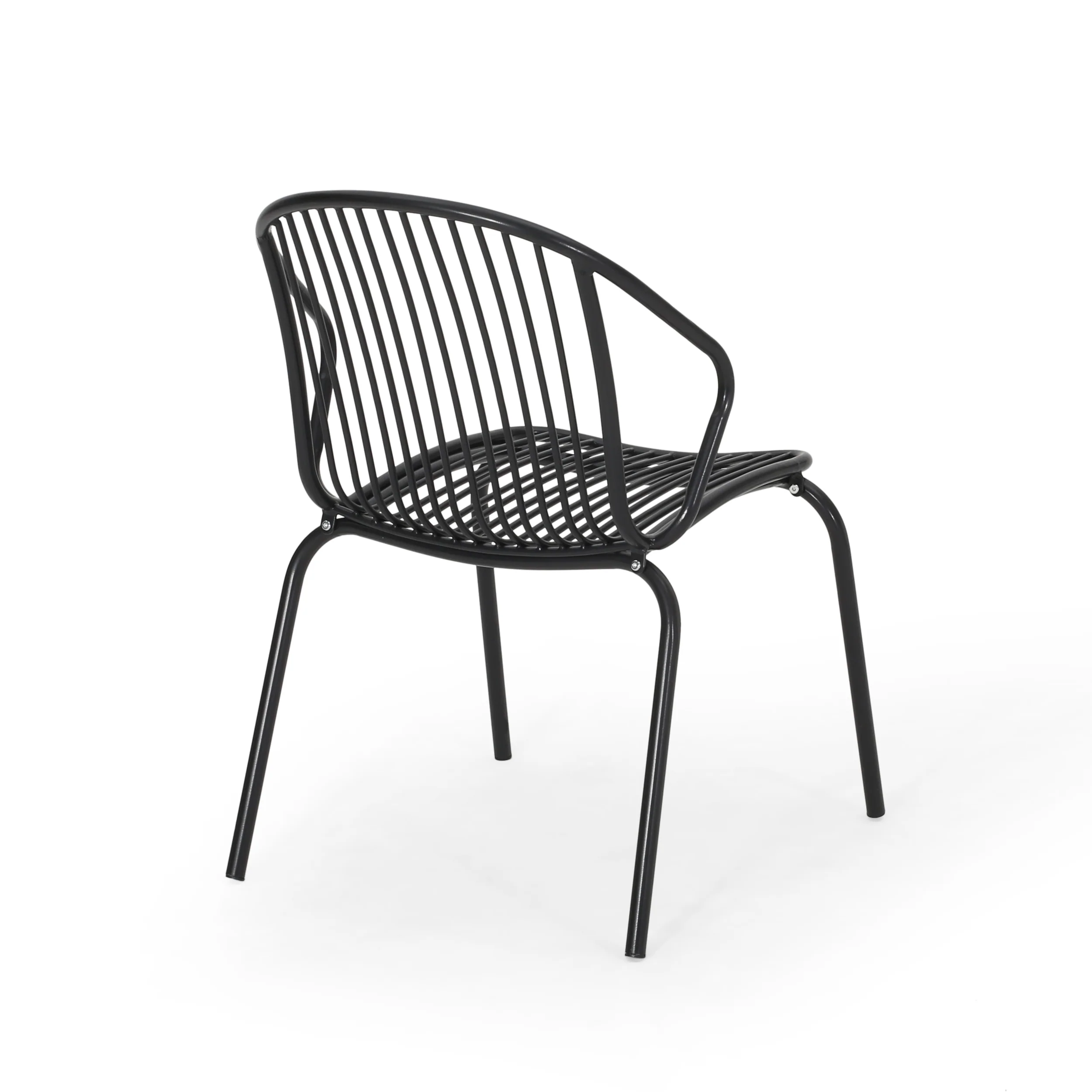 Emily Outdoor Modern Iron Club Chair (Set of 2) - furnishings