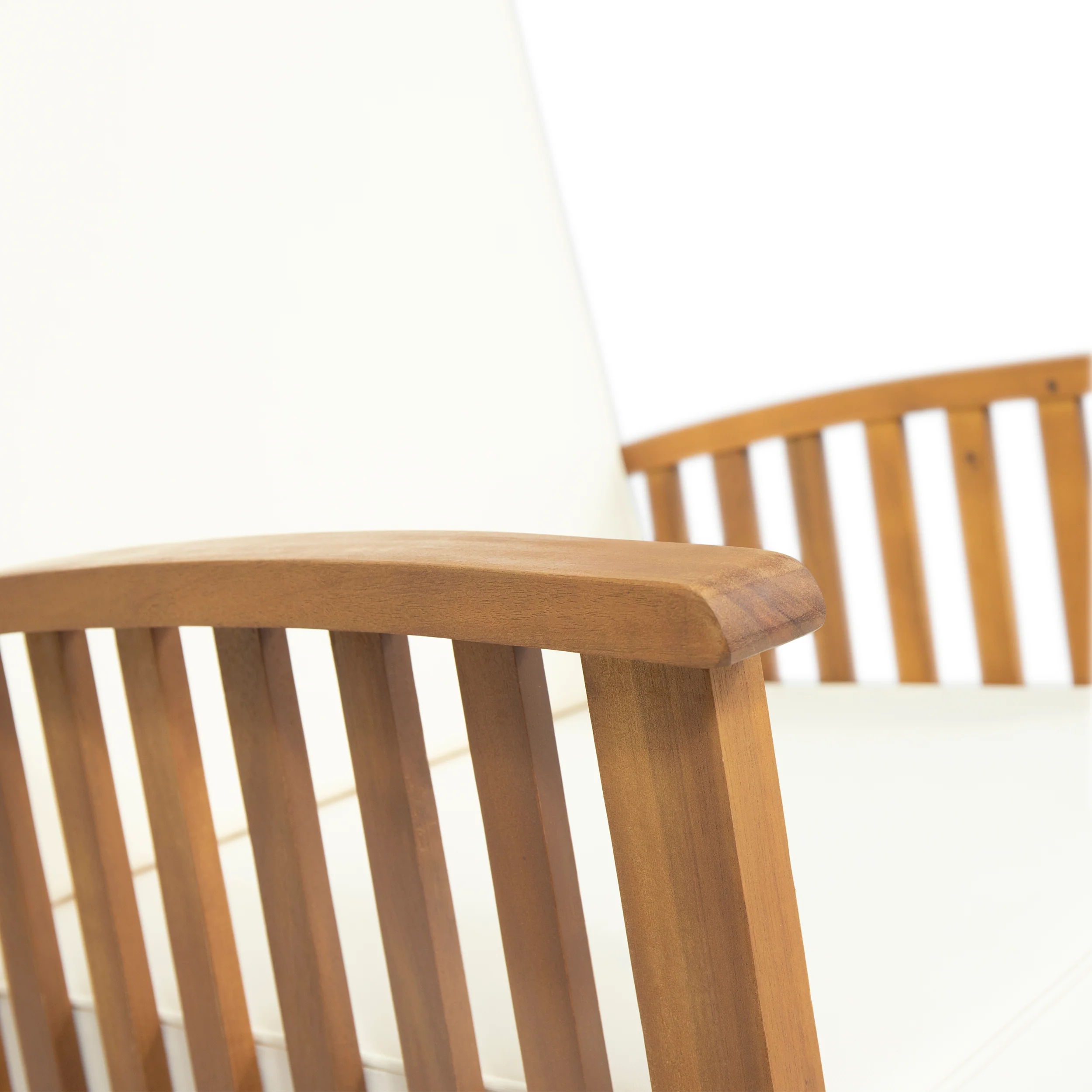 Sandy Outdoor Acacia Wood 2 Seater Rocking Chairs and Side Table Set - furnishings