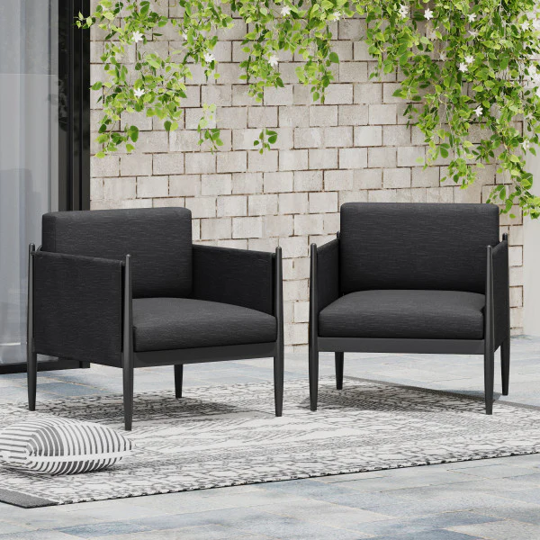 Patio Aluminum Chair with Cushions - furnishings