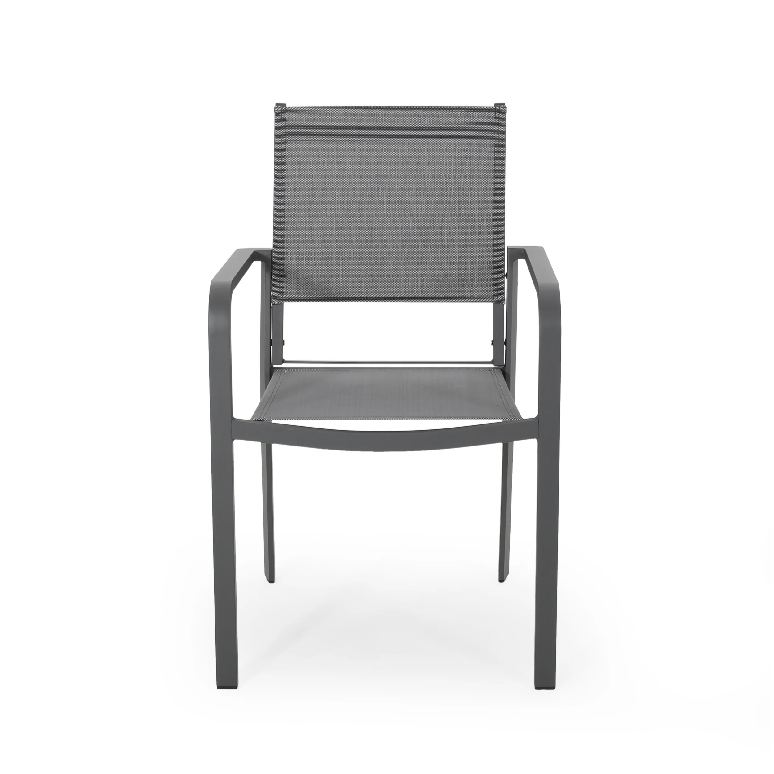 Martin Outdoor Modern Aluminum Dining Chair with Mesh Seat (Set of 2) - furnishings