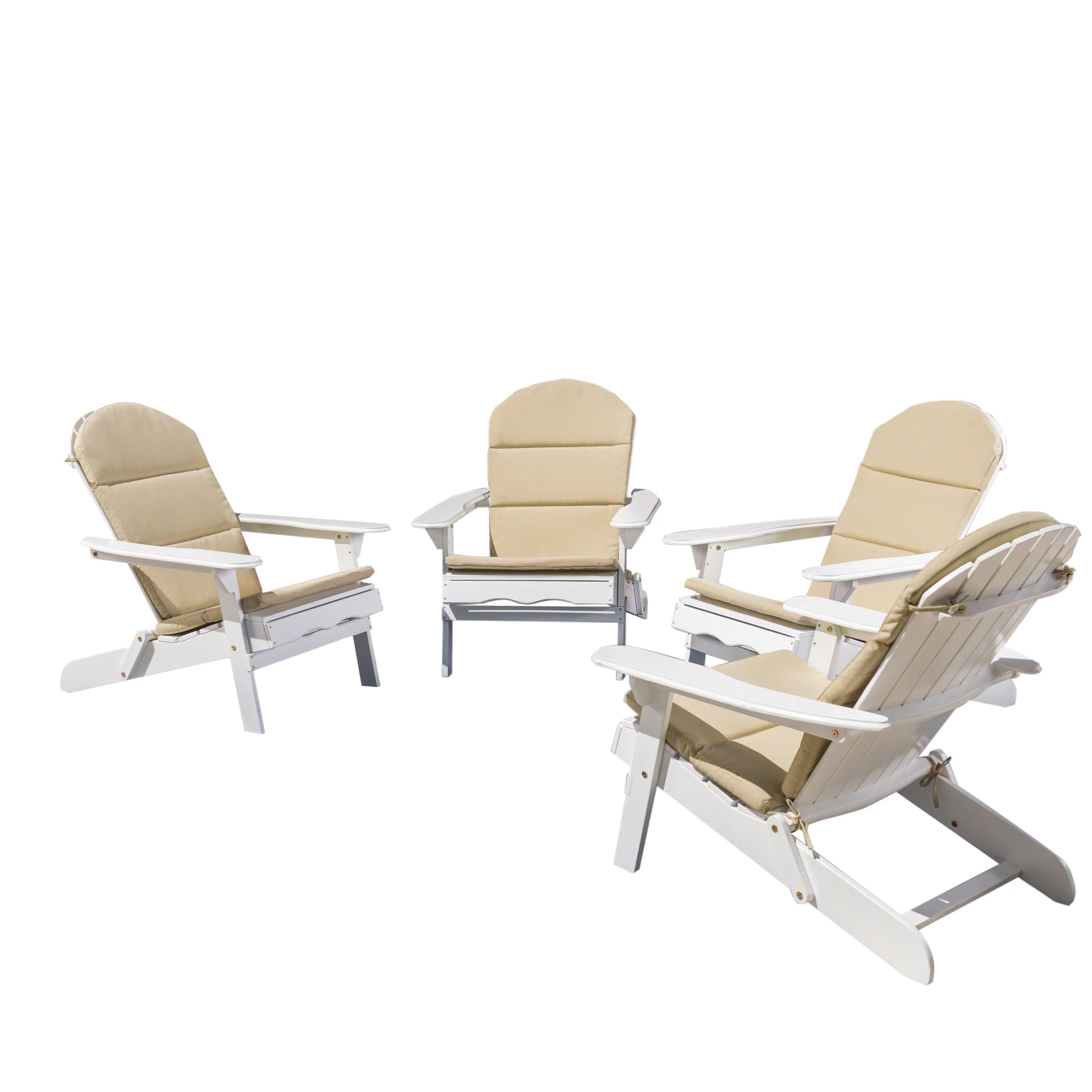 Amenda Outdoor Acacia Wood Folding Adirondack Chairs with Cushions - furnishings