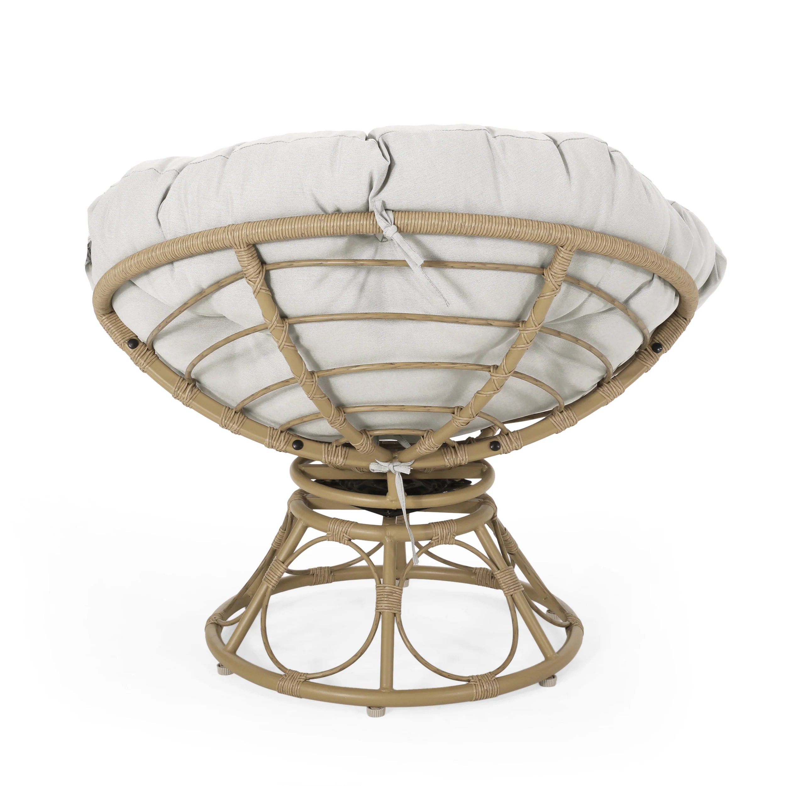 Andrus Outdoor Papasan Swivel Chair with Cushion - furnishings