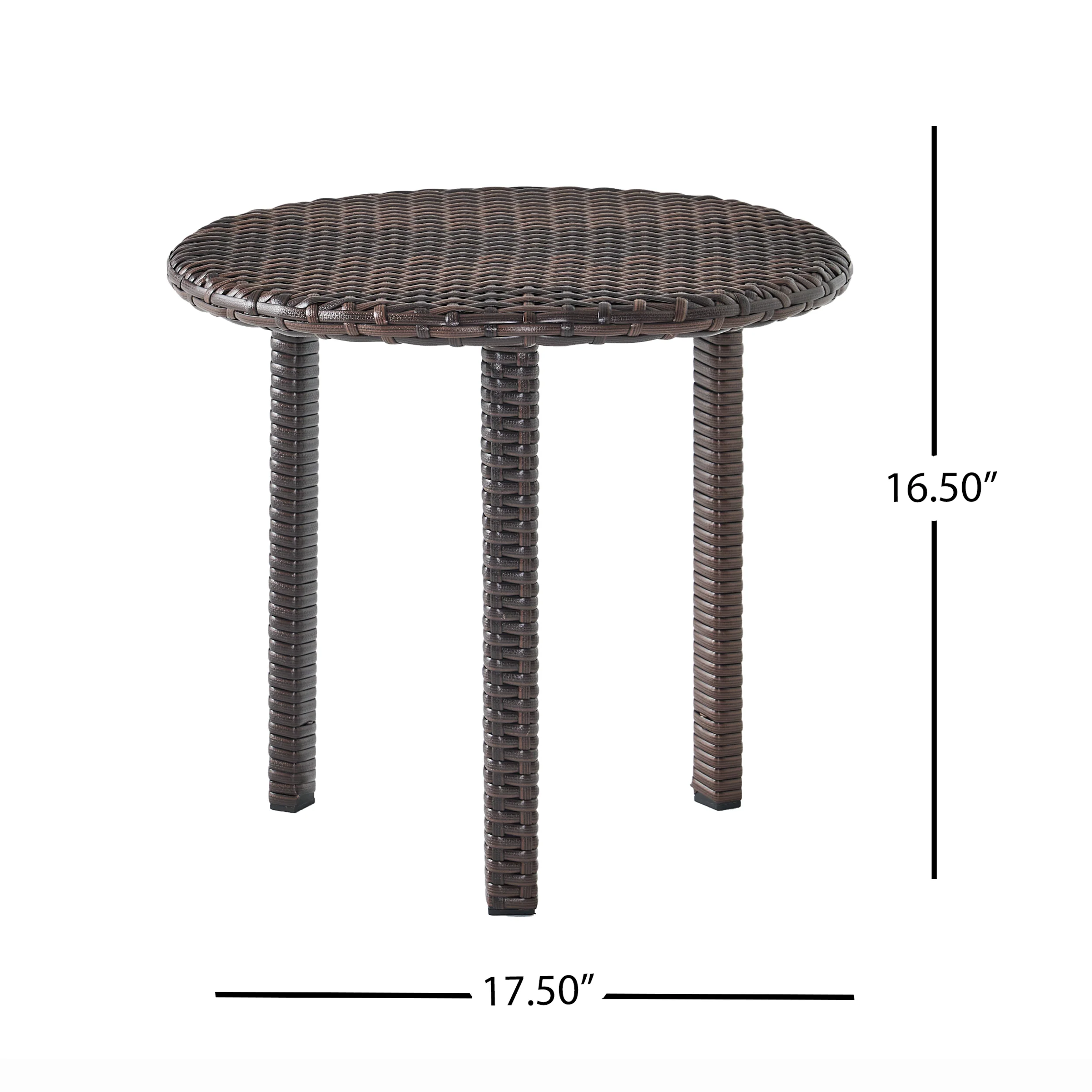 Lakeport Outdoor 3pc Brown Wicker Side Table Set - furnishings