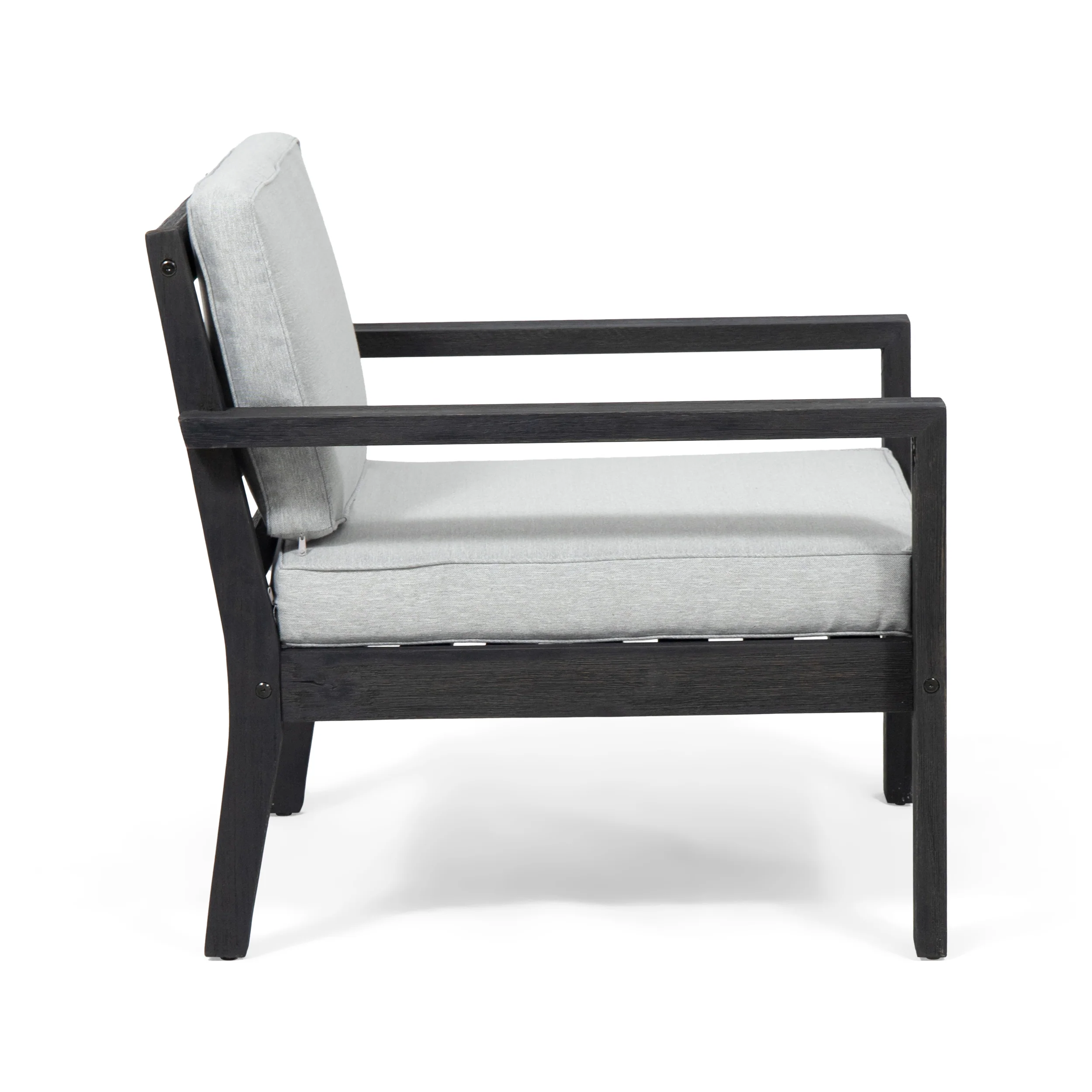 Susan Outdoor Acacia Wood Club Chairs with Cushions (Set of 2) - furnishings
