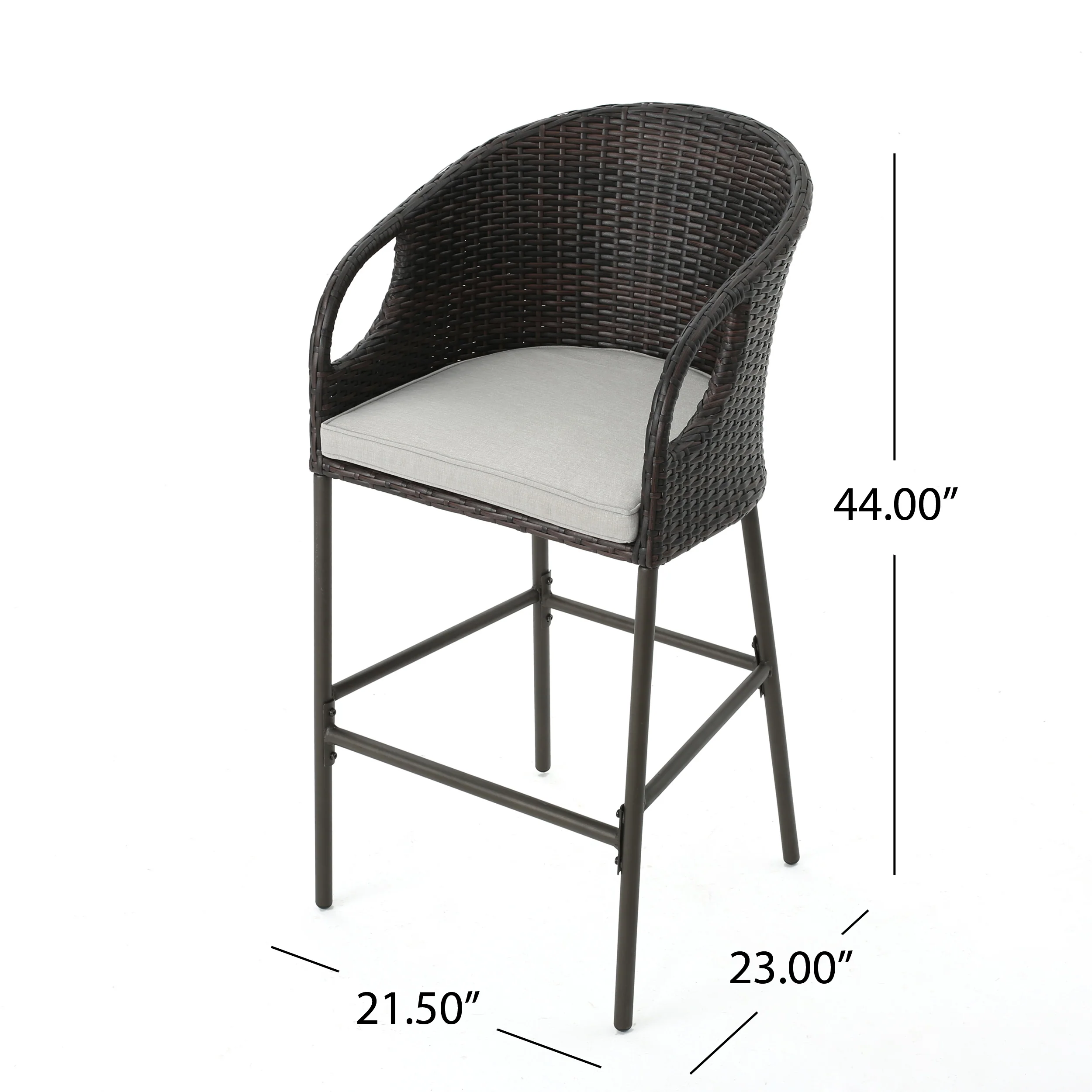 Dunlevy 31-Inch Outdoor Wicker Barstools with Water Resistant Cushions - furnishings