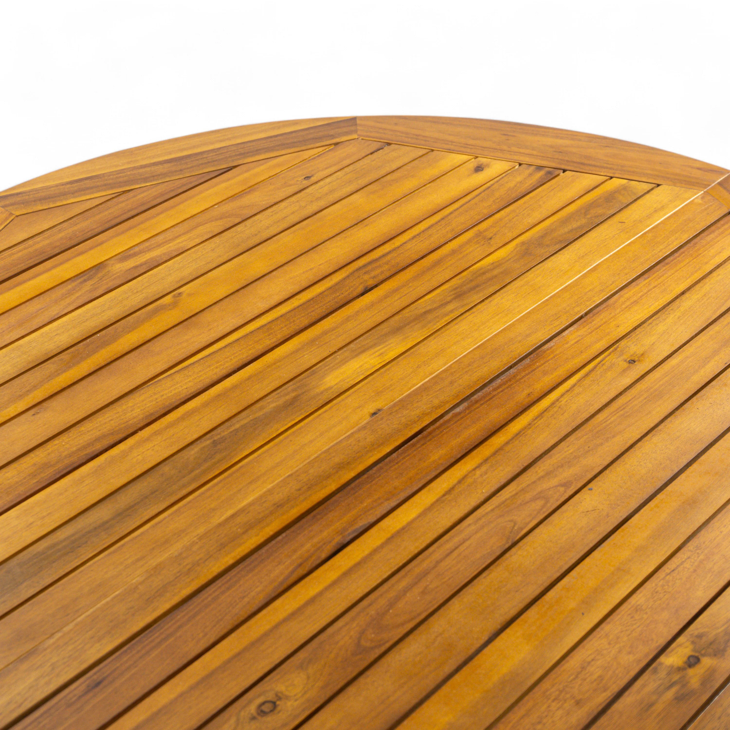 Stanford Outdoor Acacia Wood Round Dining Table - furnishings