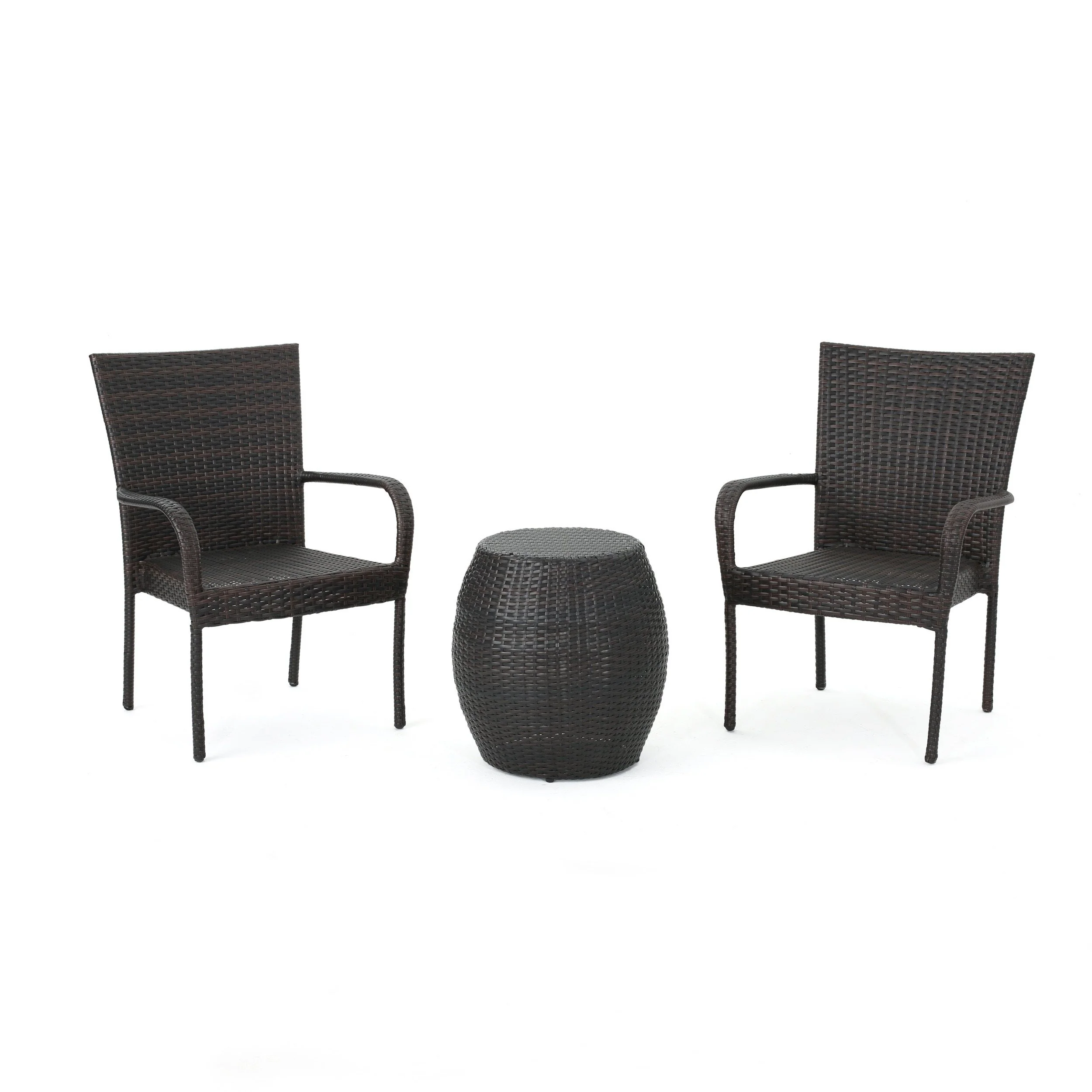 Orlando Outdoor 3 Piece Wicker Chat Set - furnishings