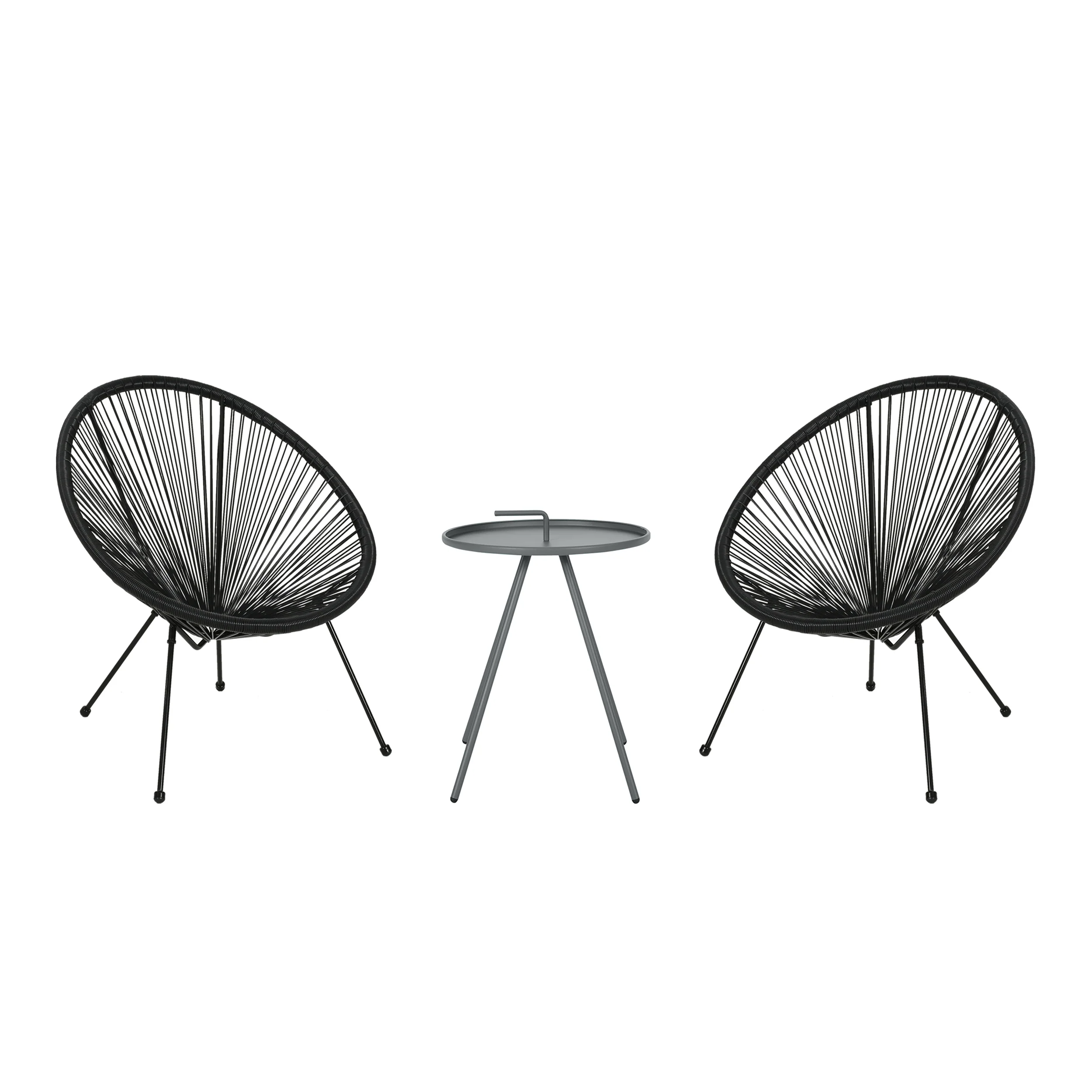 Samantha Outdoor Woven 3 Piece Chat Set - furnishings