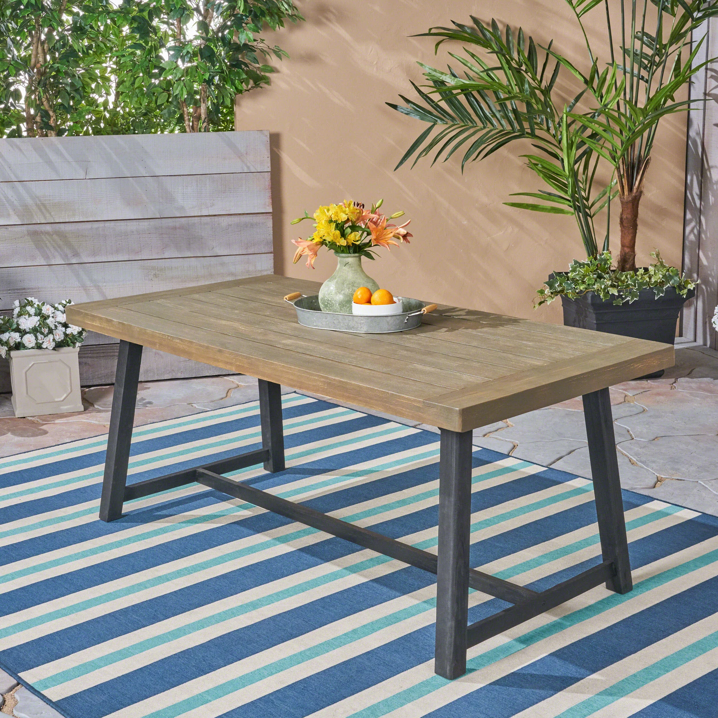 Toby Outdoor Acacia Wood Dining Table - furnishings