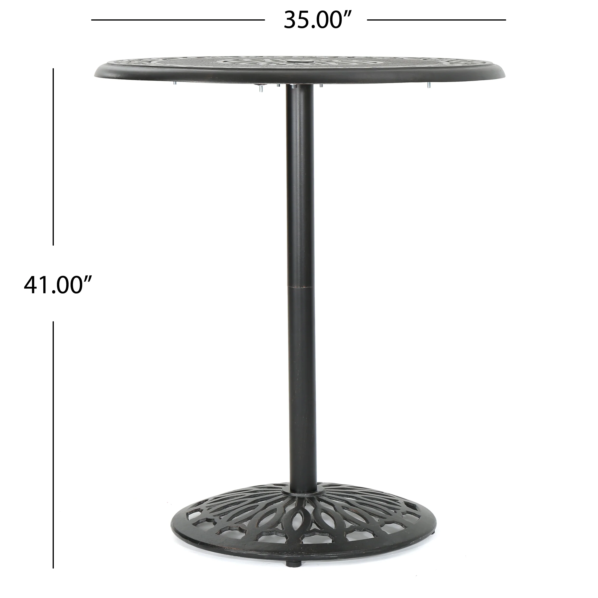 Handel Outdoor Patina Copper Finish Cast Aluminum Bar Table - furnishings
