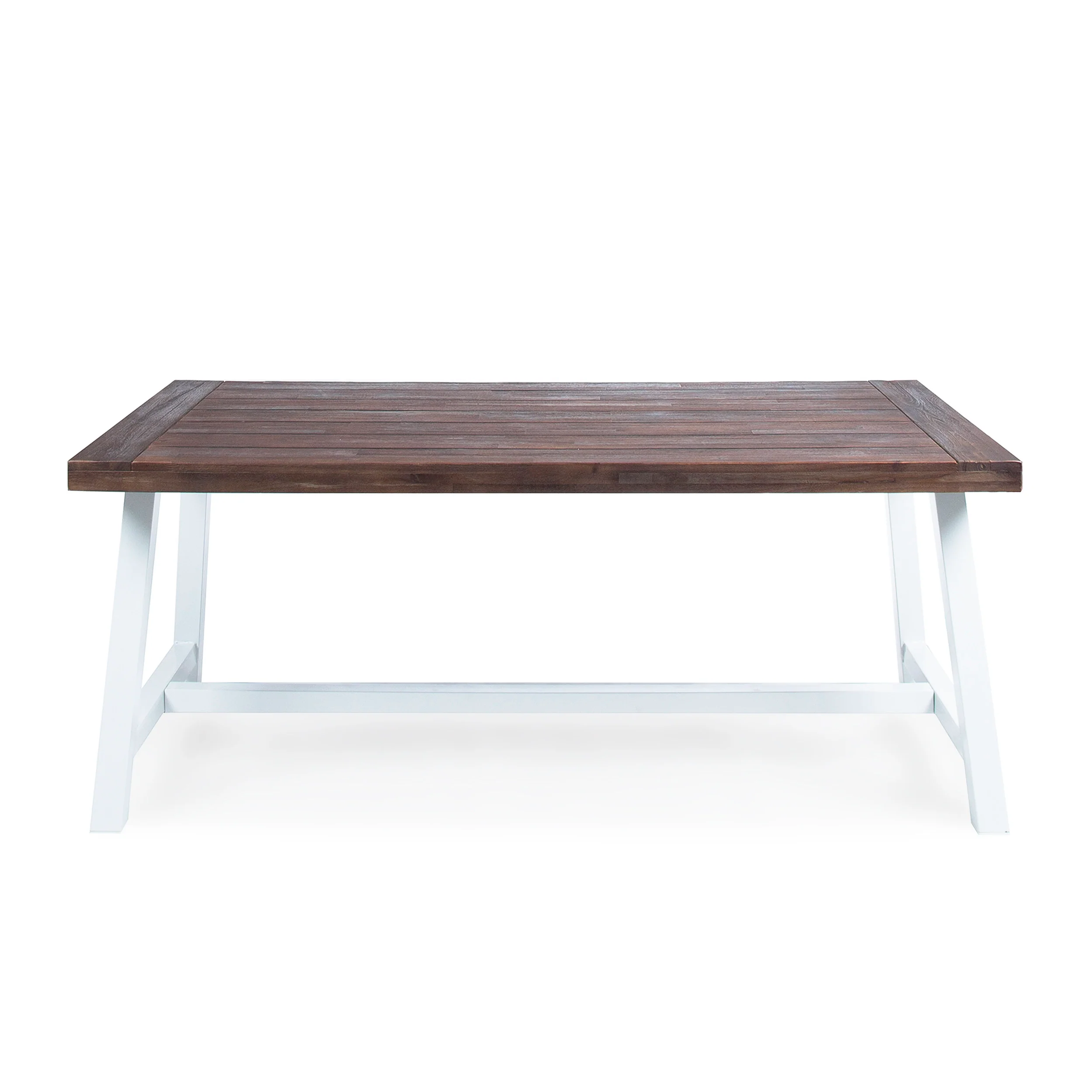 Bowman Outdoor Sandblast Finish Acacia Wood Dining Table with Metal Finish Frame - furnishings