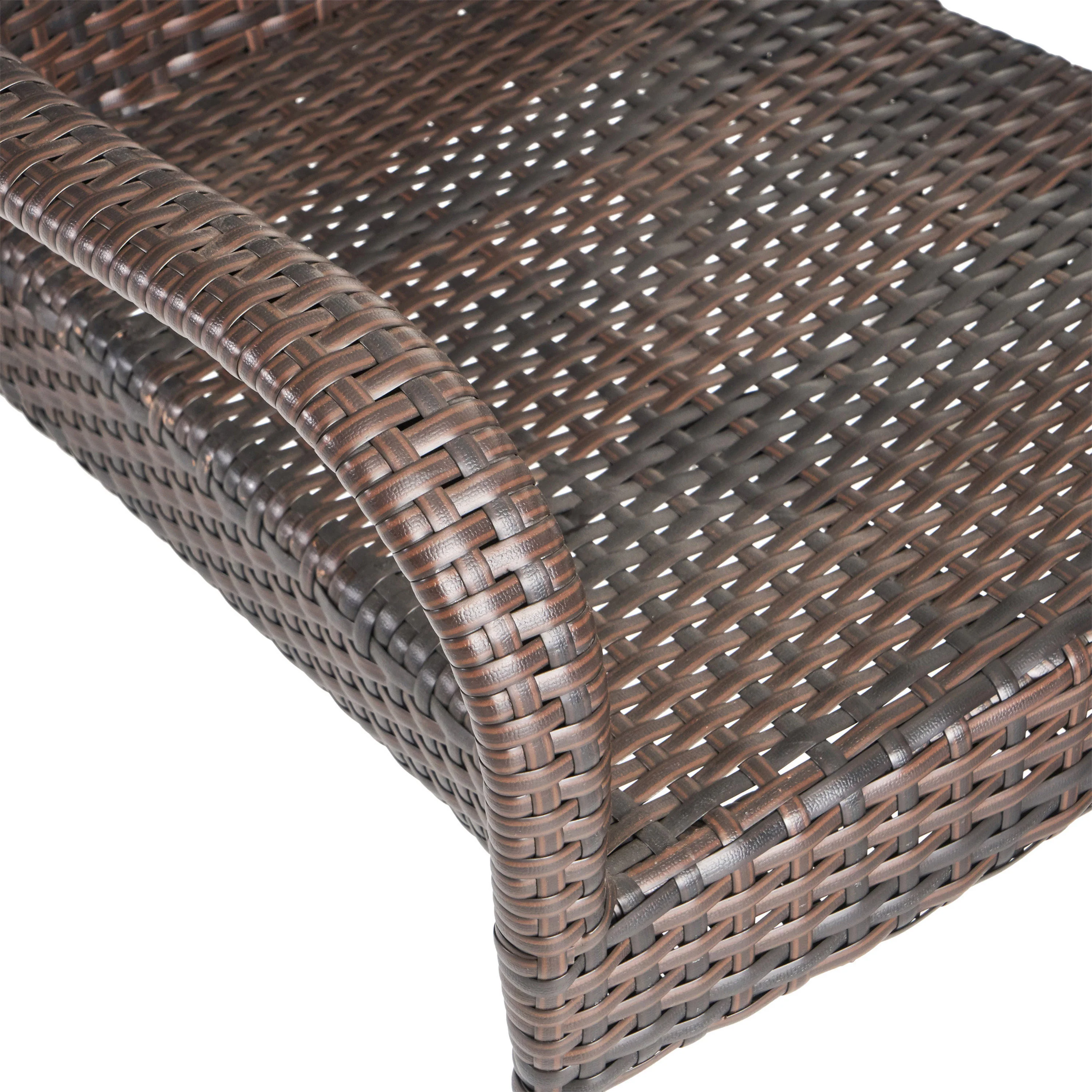 Parham Outdoor 3 Piece Multi-brown Wicker Stacking Chair Chat Set - furnishings
