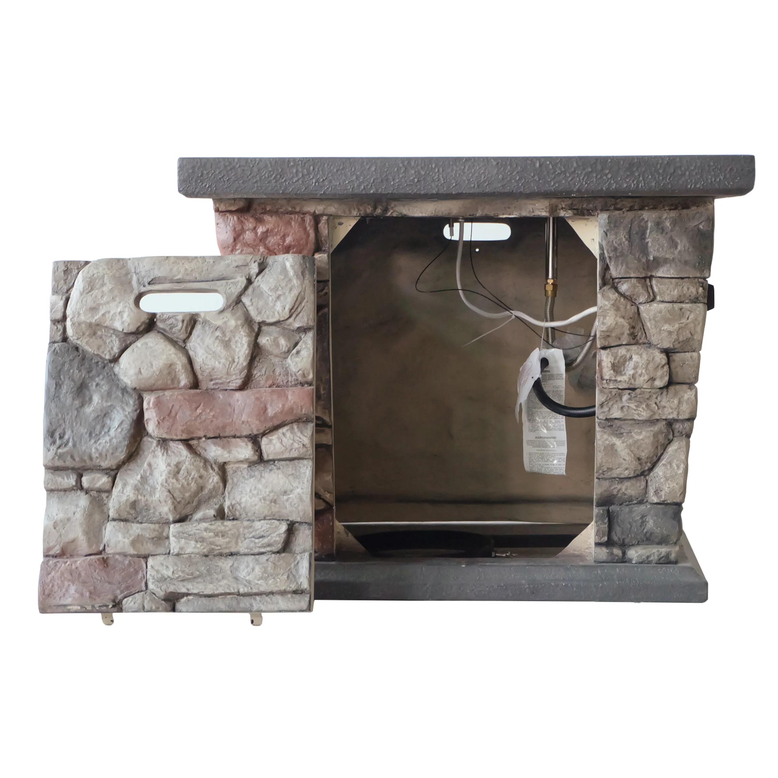 Mavis Patio Fire Pit Set, 4-Seater with Club Chairs, Wicker with Outdoor Cushions - furnishings