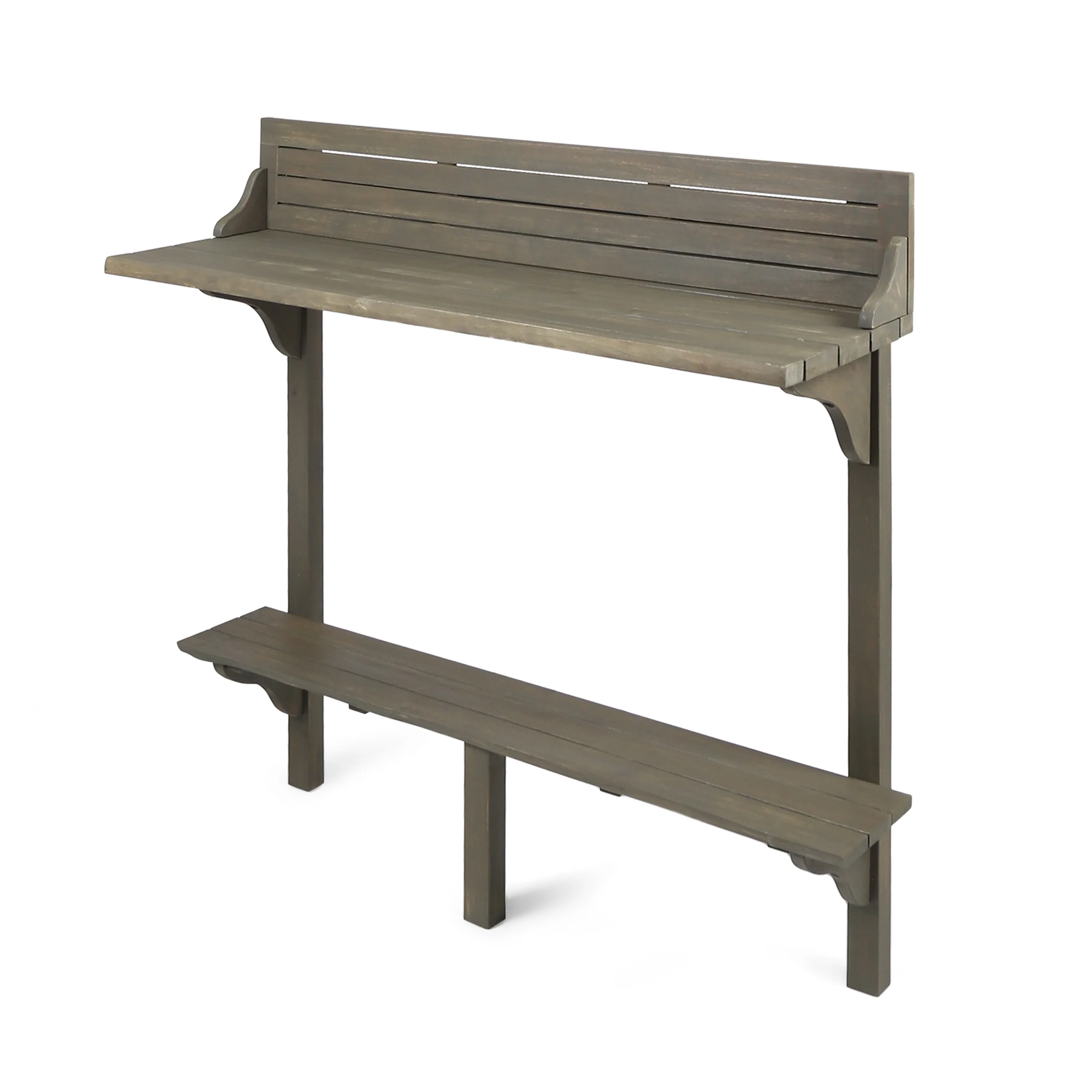 Pensacola Outdoor 3 Piece Acacia Wood Balcony Bar Set - furnishings