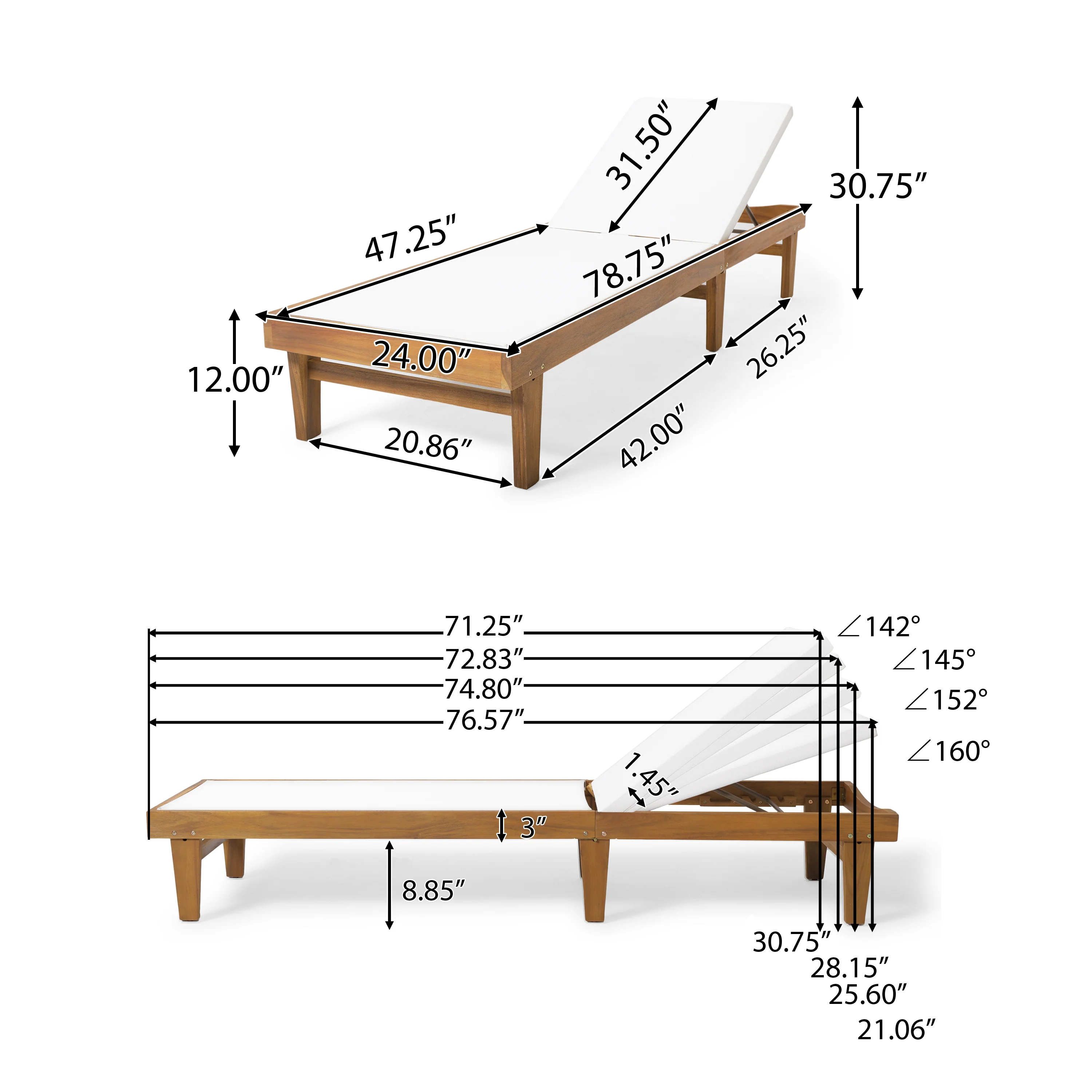 Shiny Outdoor Mesh and Wood Chaise Lounge (Set of 2) - furnishings