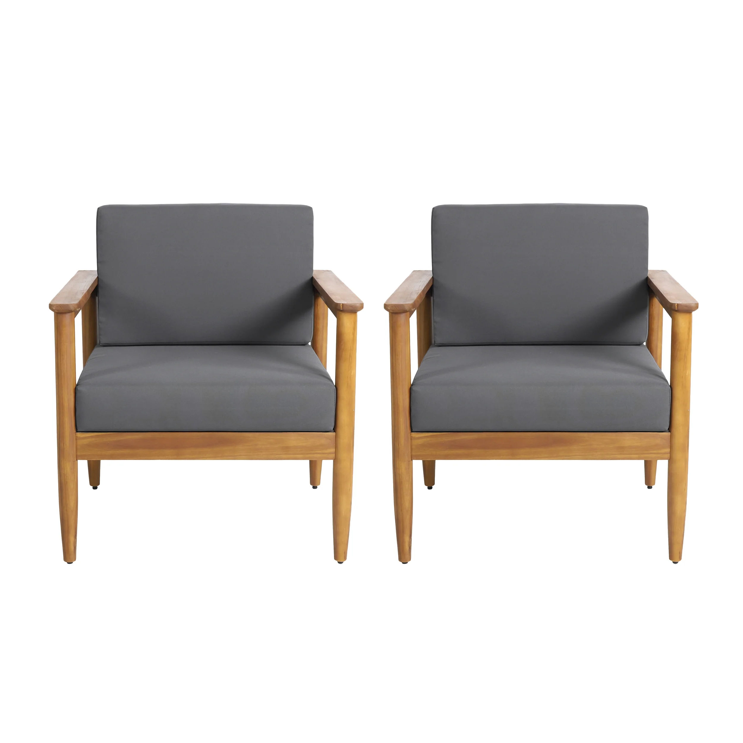 Plumb Outdoor Acacia Wood Club Chair (Set of 2) - furnishings