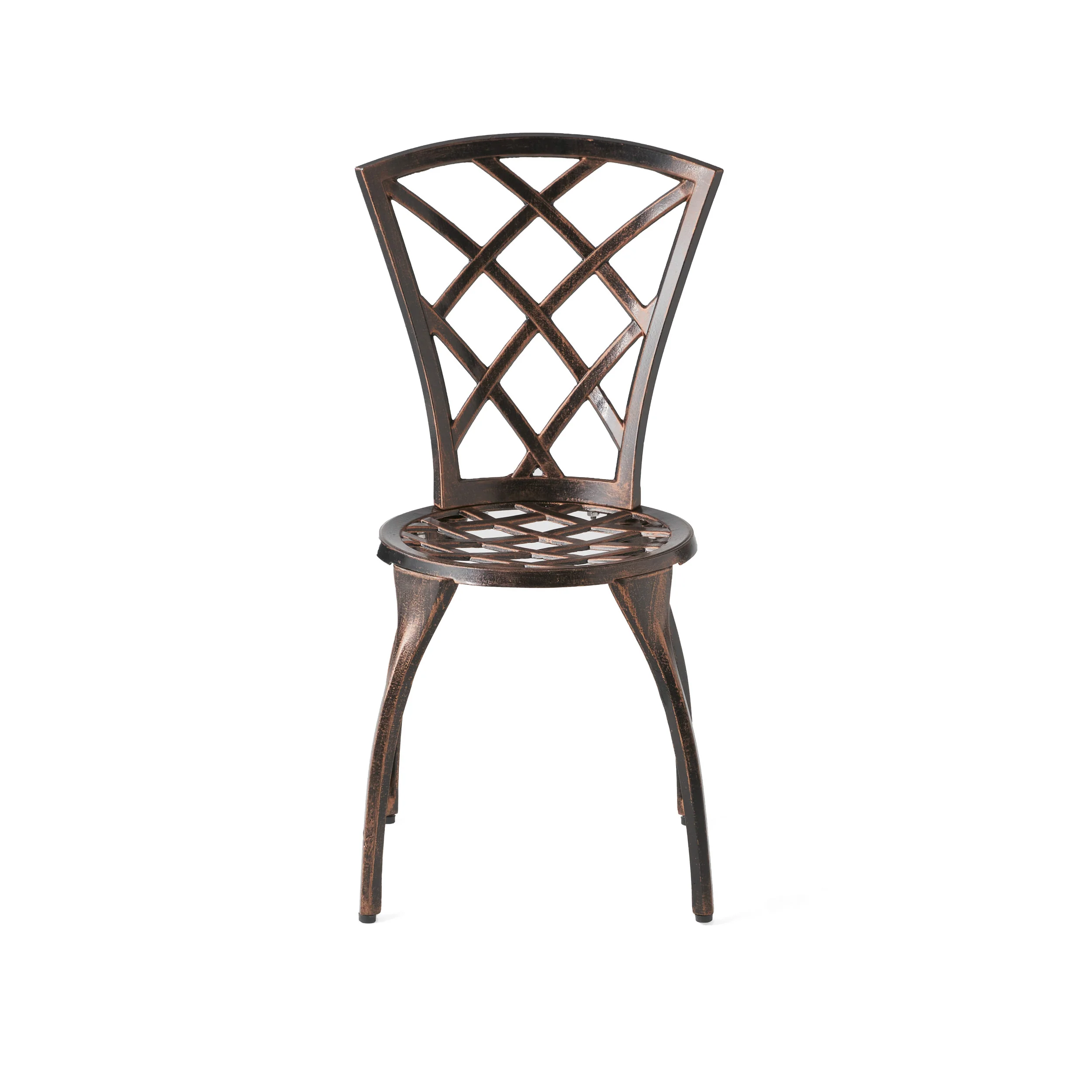 Glenbrook Traditional Outdoor Copper Cast Aluminum Bistro Set with Umbrella Hole - furnishings