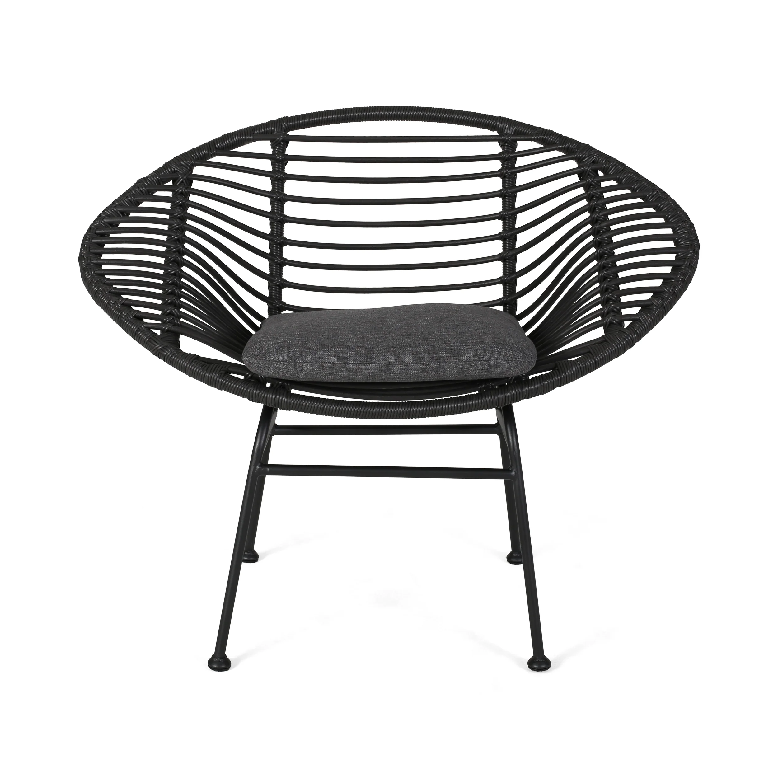 Isabel Outdoor Faux Wicker 2 Seater Chat Set with Tempered Glass Table - furnishings