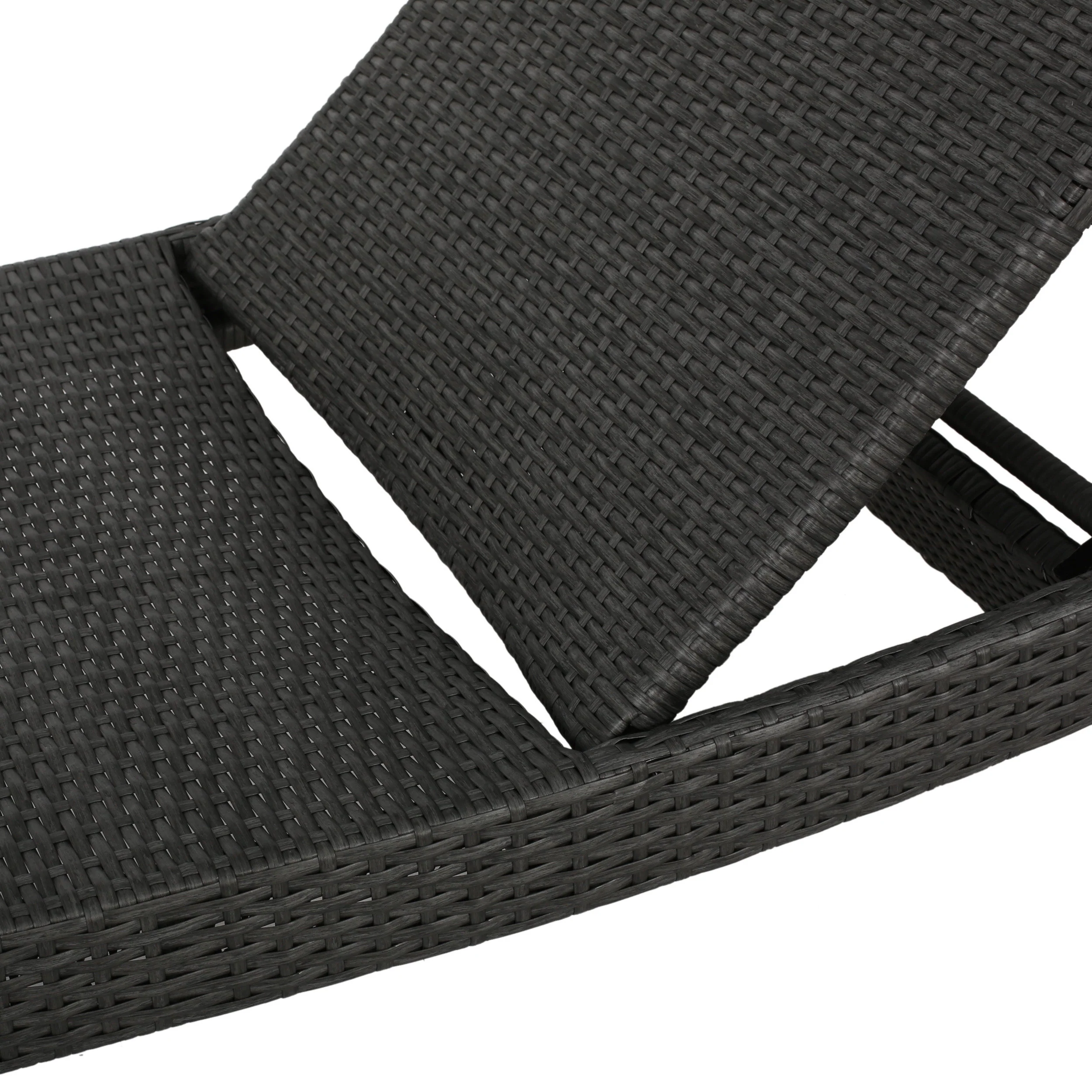 Lakeport Outdoor 3 Piece Grey Wicker Chaise Lounge Set with Table - furnishings