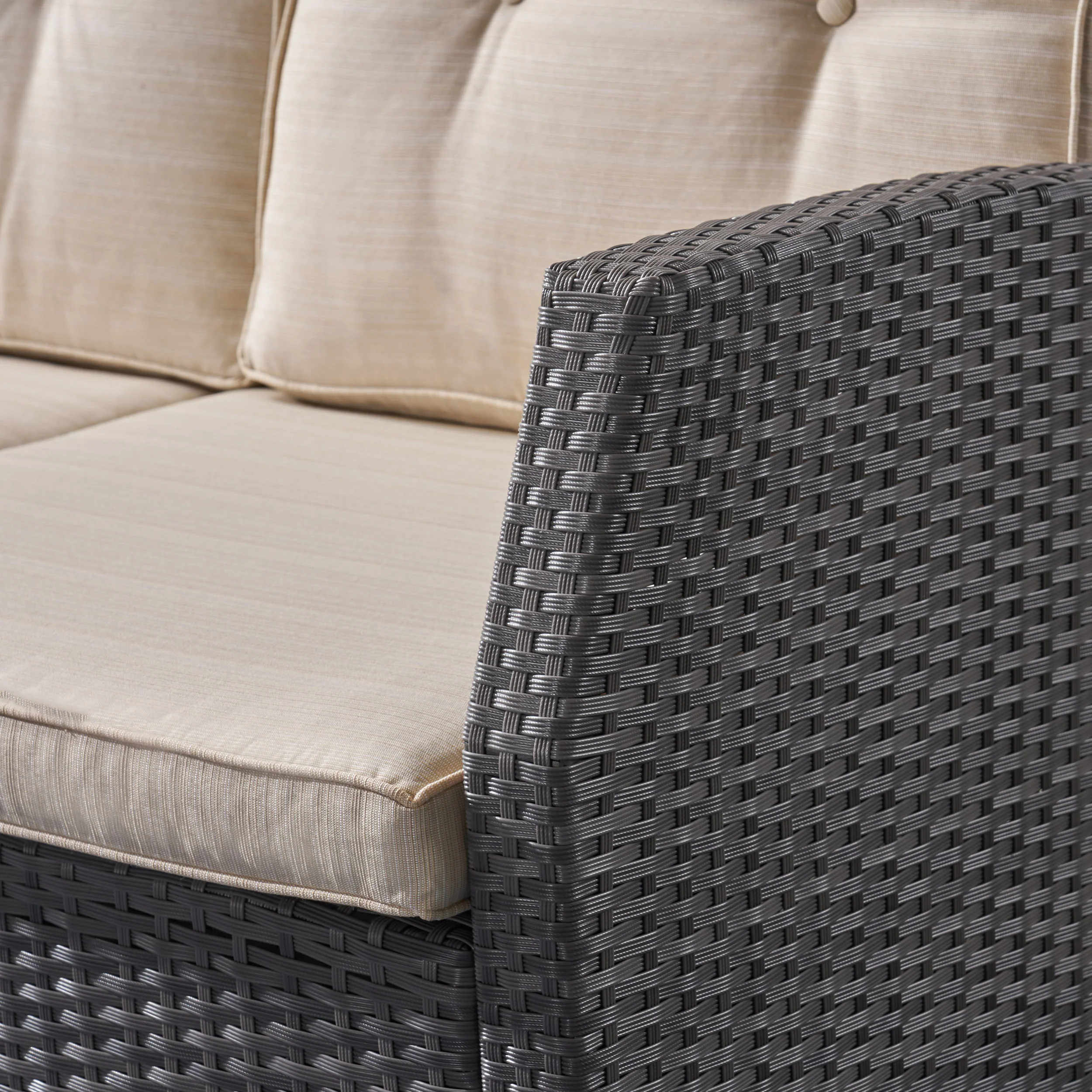 Amigo Outdoor 3 Seater Wicker Sofa - furnishings