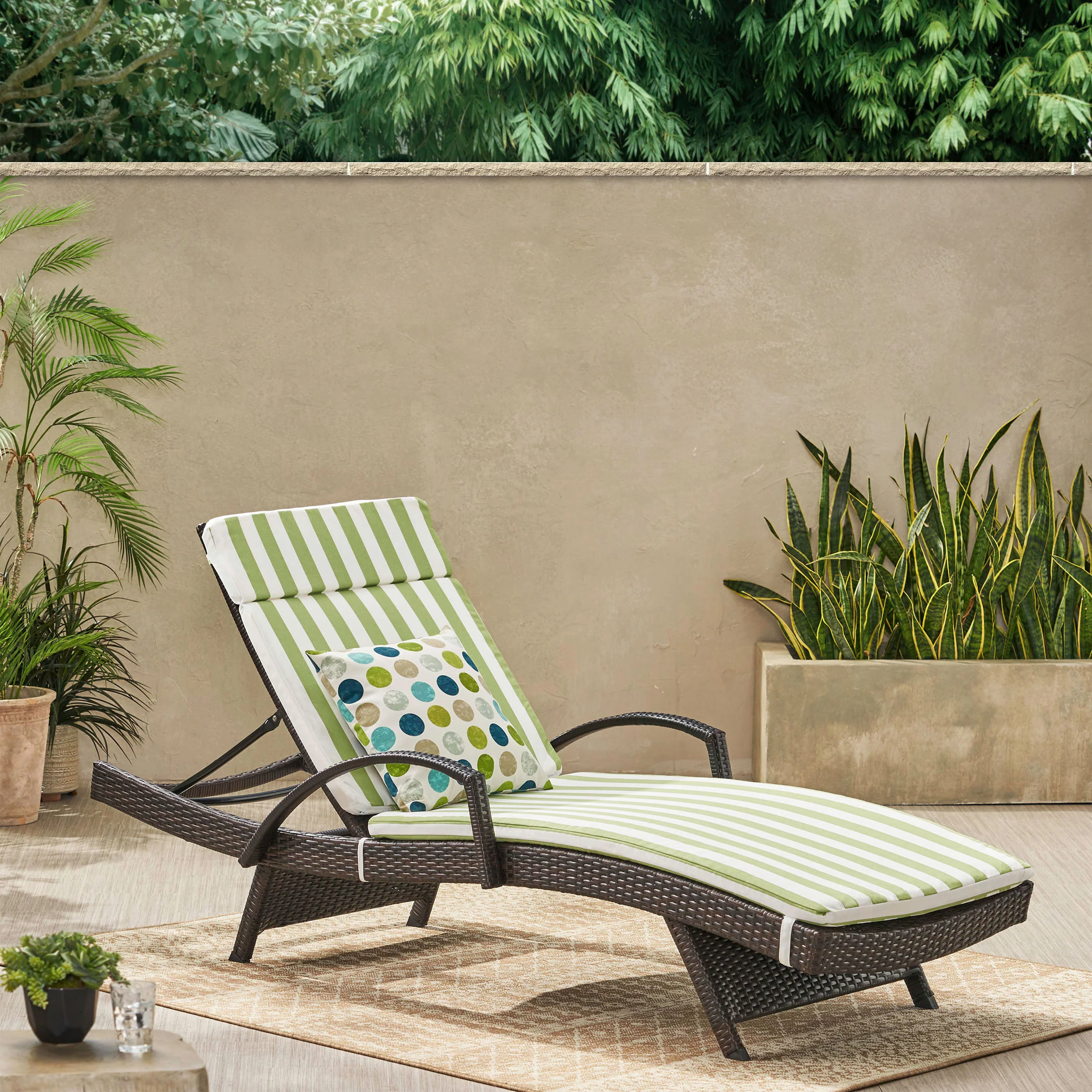 Lakeport Outdoor Wicker Lounge with Water Resistant Cushion - furnishings