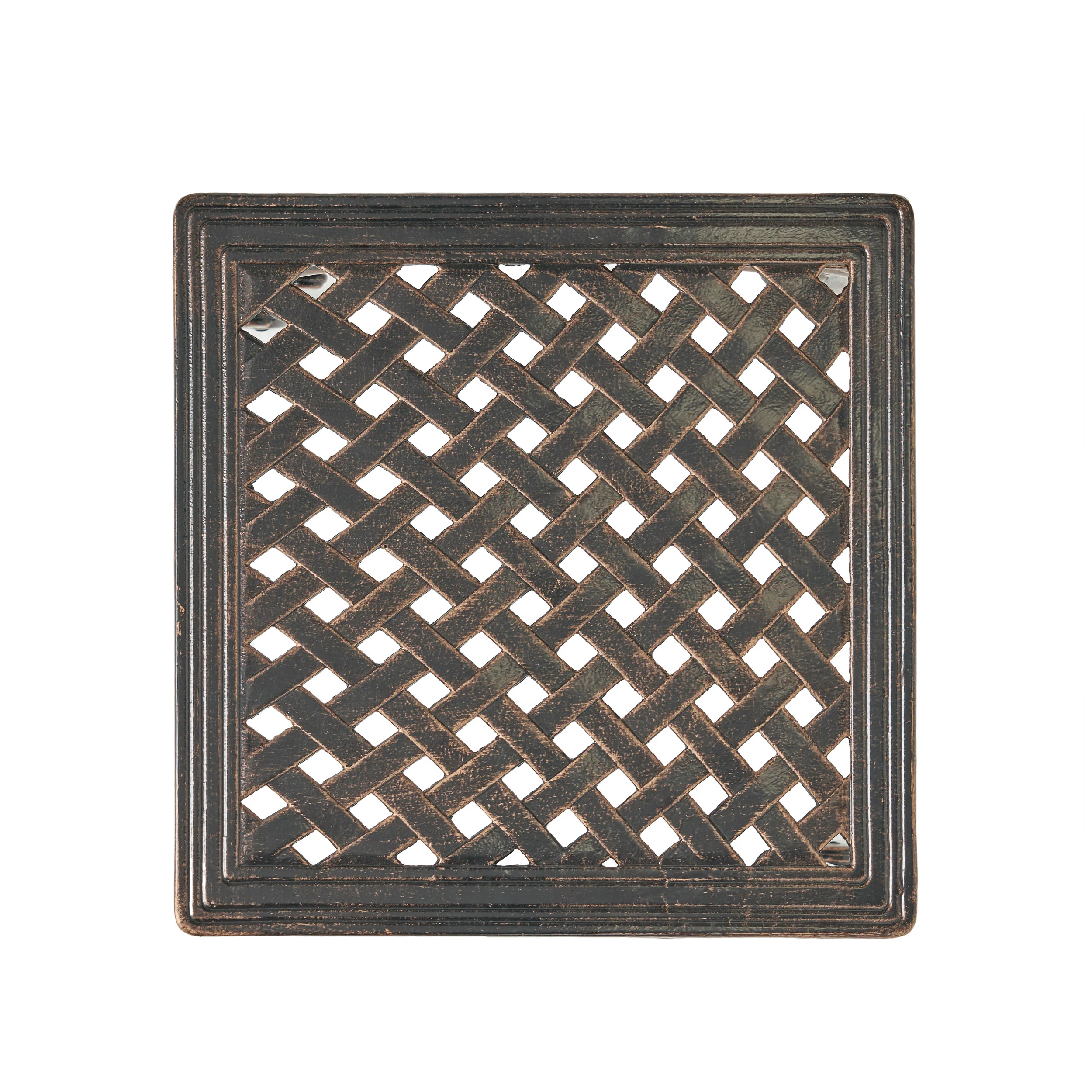 Hyde Traditional Outdoor Copper Cast Aluminum End Tables (Set of 2) - furnishings