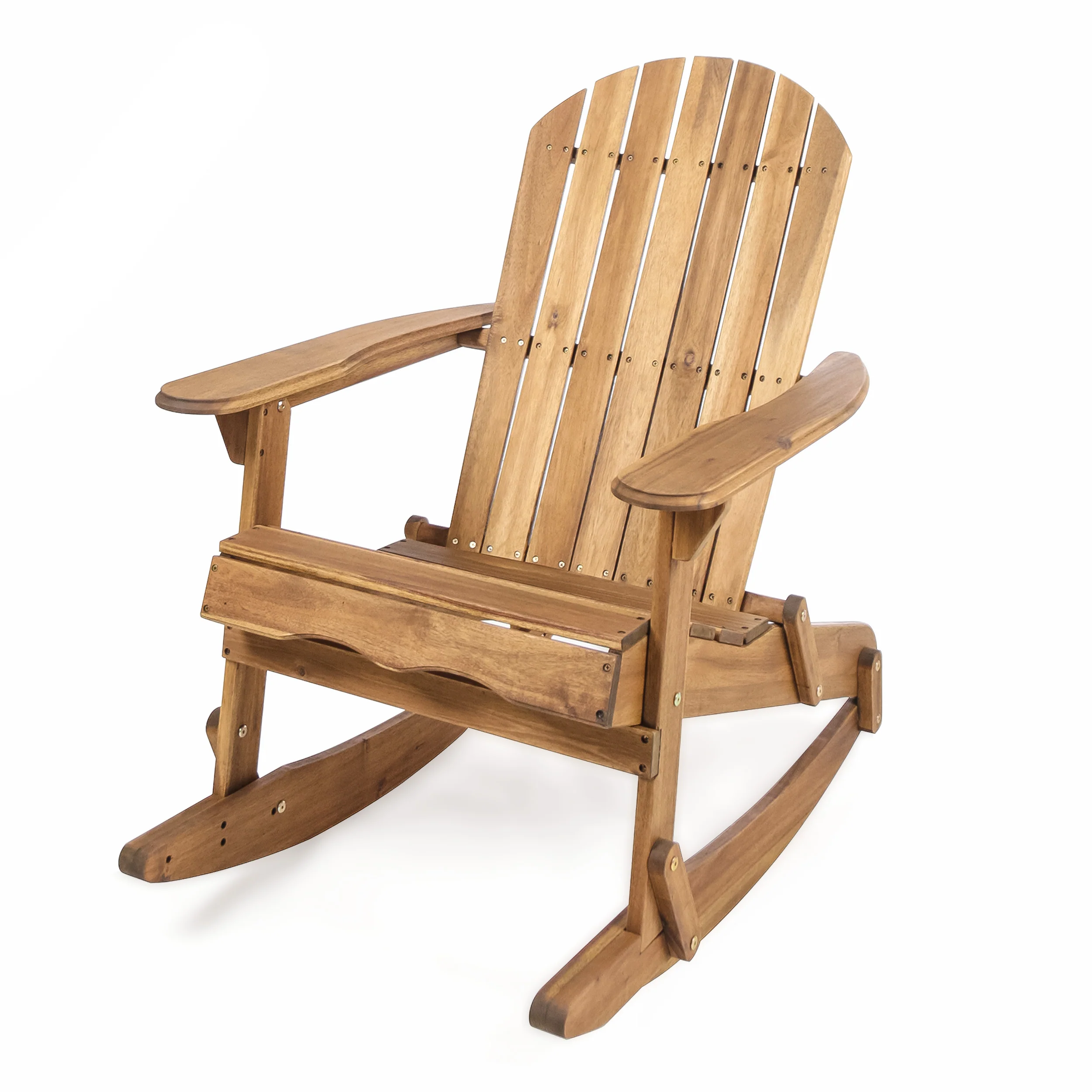 Vivian Outdoor Acacia Wood Adirondack Rocking Chair - furnishings