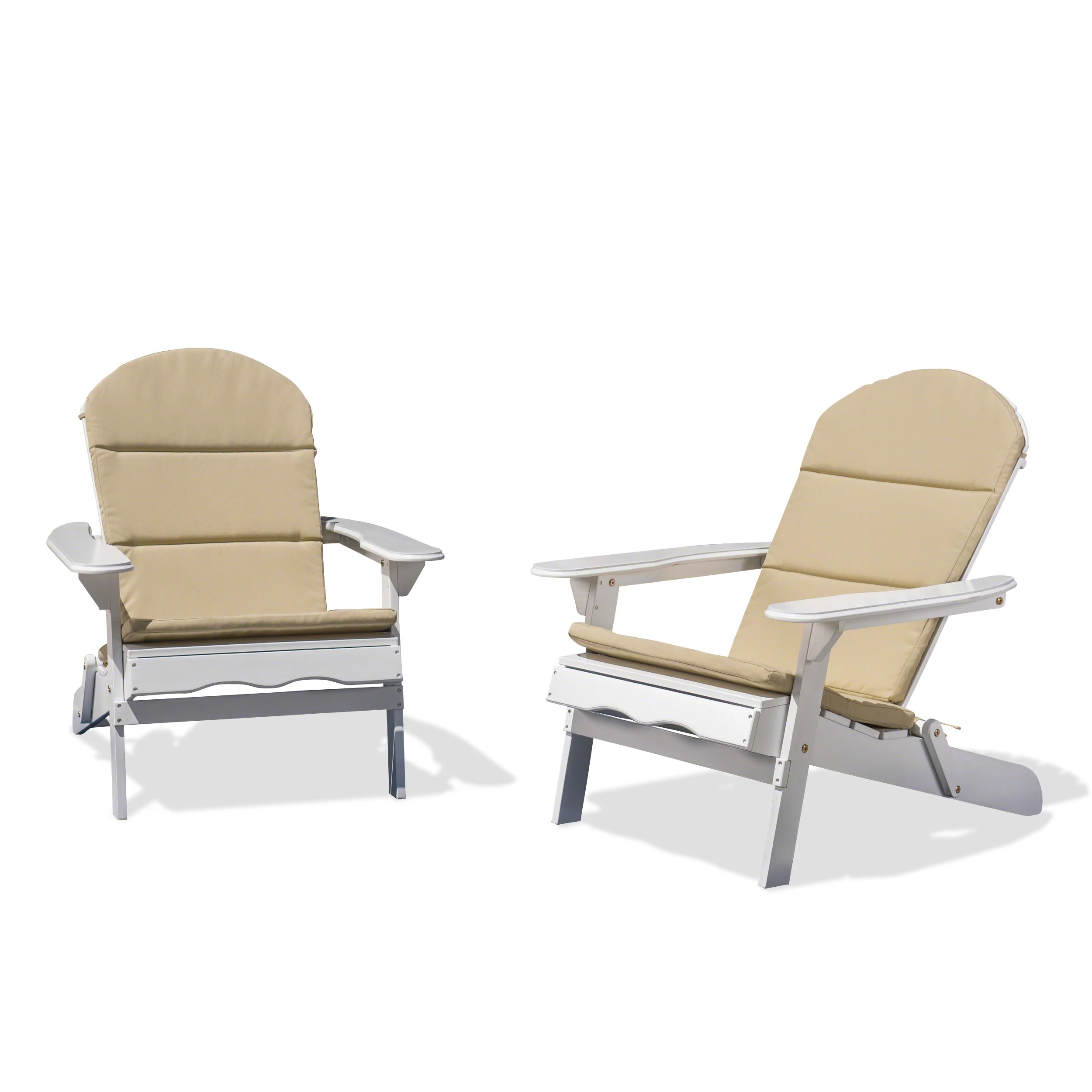 Amenda Outdoor Acacia Wood Folding Adirondack Chairs with Cushions - furnishings