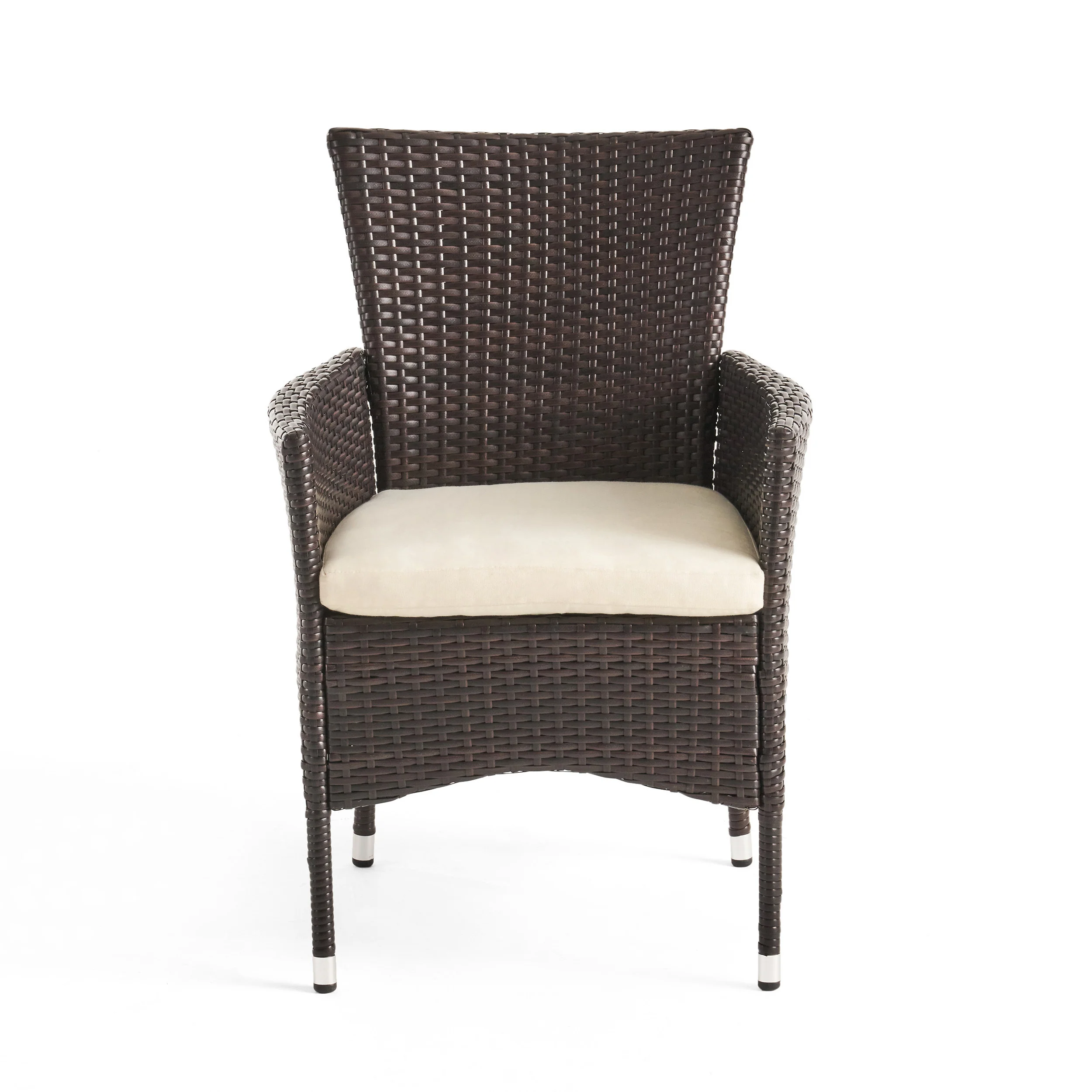 Clementine Outdoor Multibrown Wicker 3pc Bistro Set - furnishings