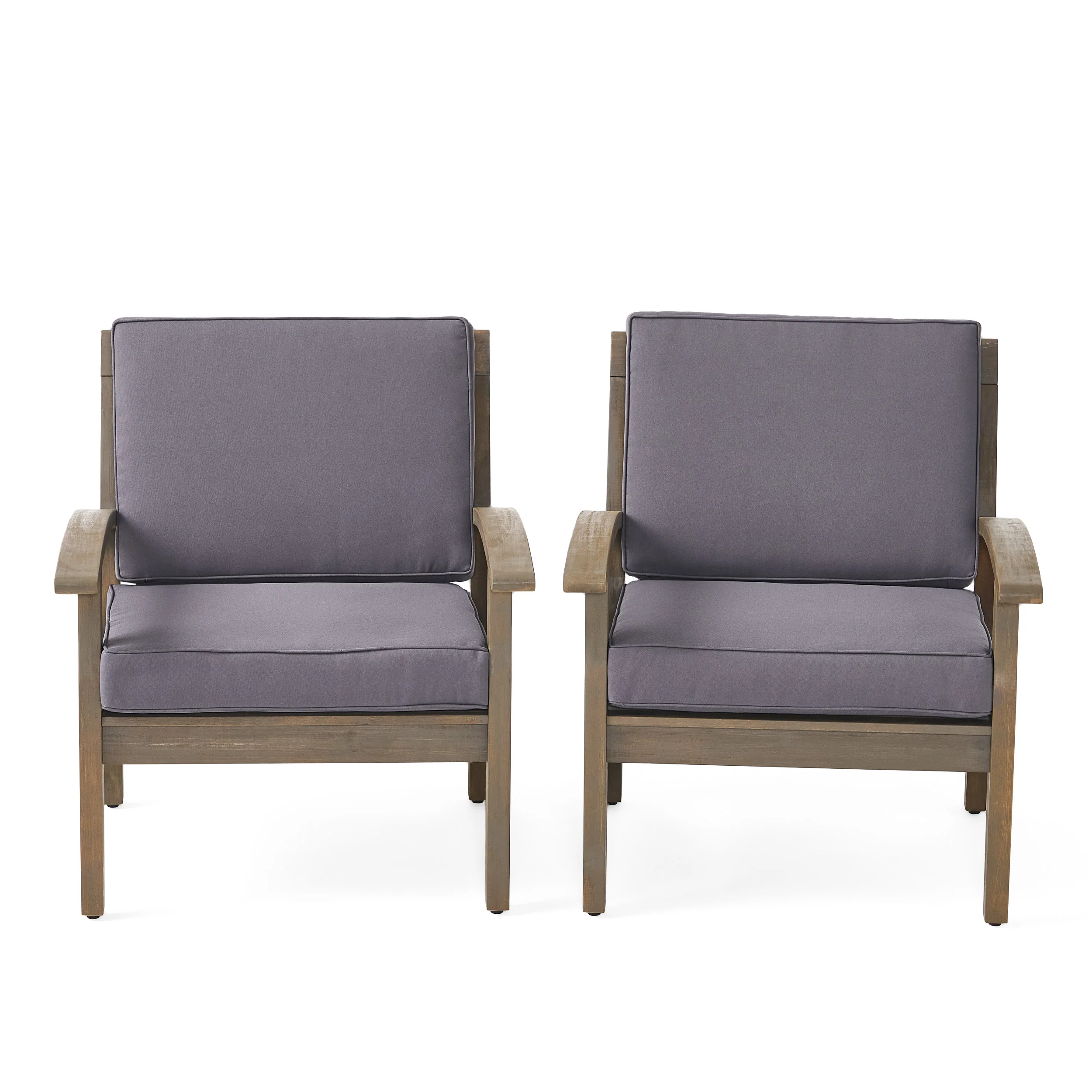 Keanu Outdoor Wooden Club Chairs (Set of 2) - furnishings