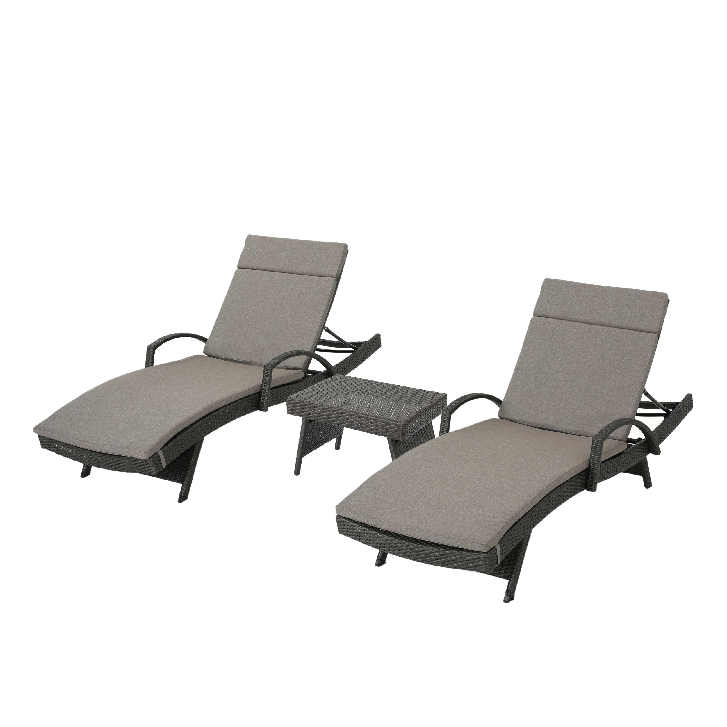 Allegria 3Pc Multibrown Wicker Lounge w/Water Resistant Cushions & CoffeeTable - furnishings