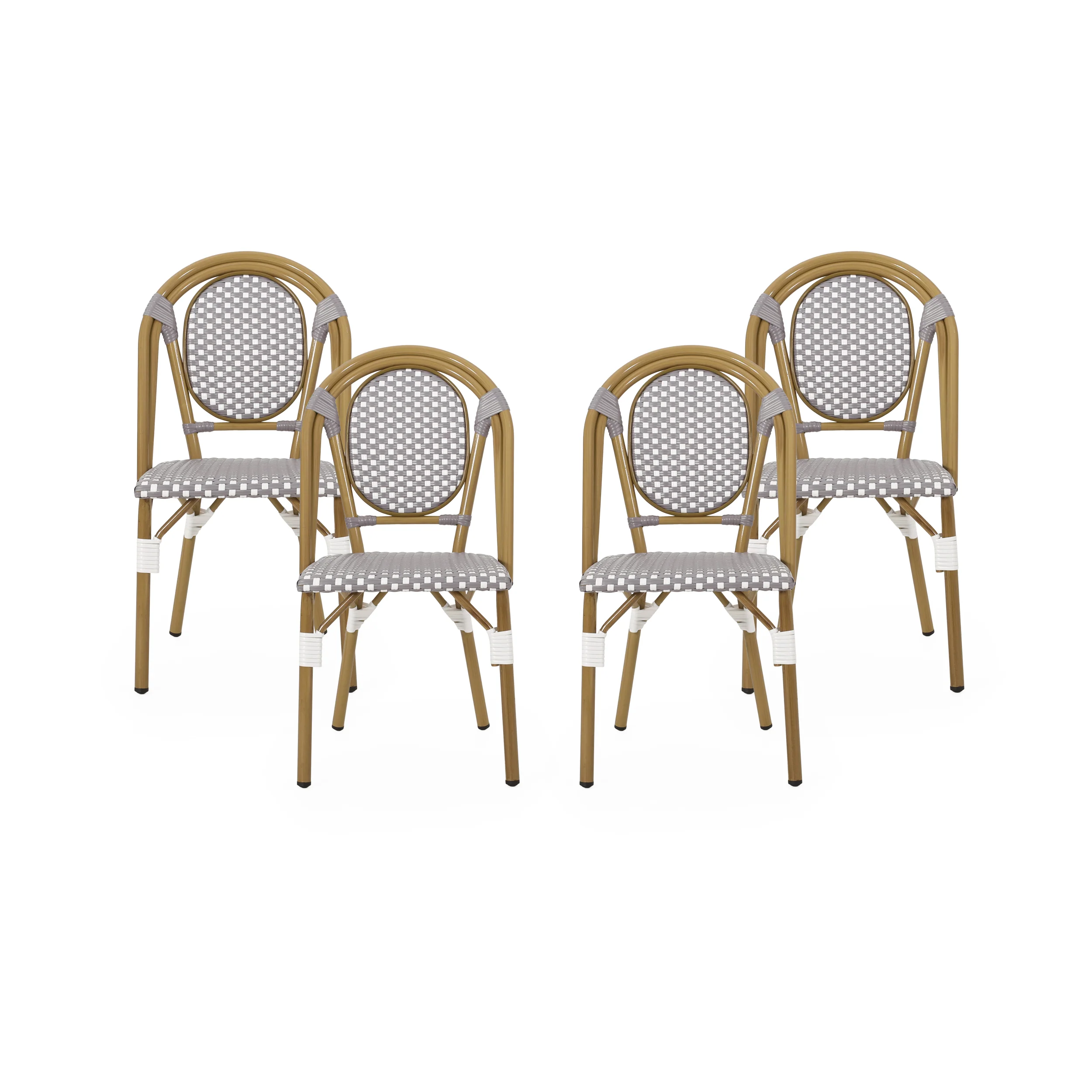 Kazaria Outdoor French Bistro Chairs (Set of 4) - furnishings