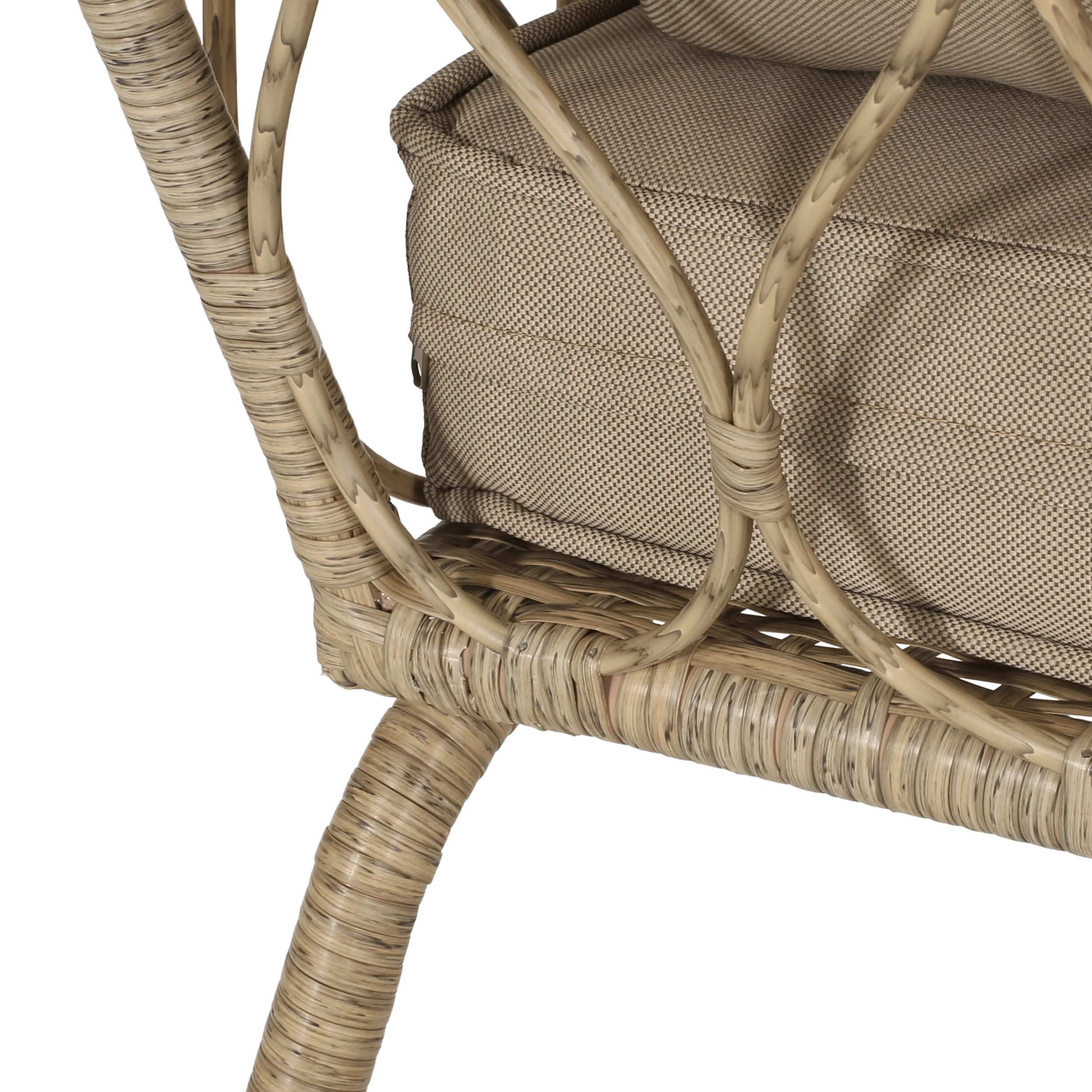 Colmar Outdoor Wicker 4 Seater Chat Set with Cushions, Light Brown and Beige - furnishings