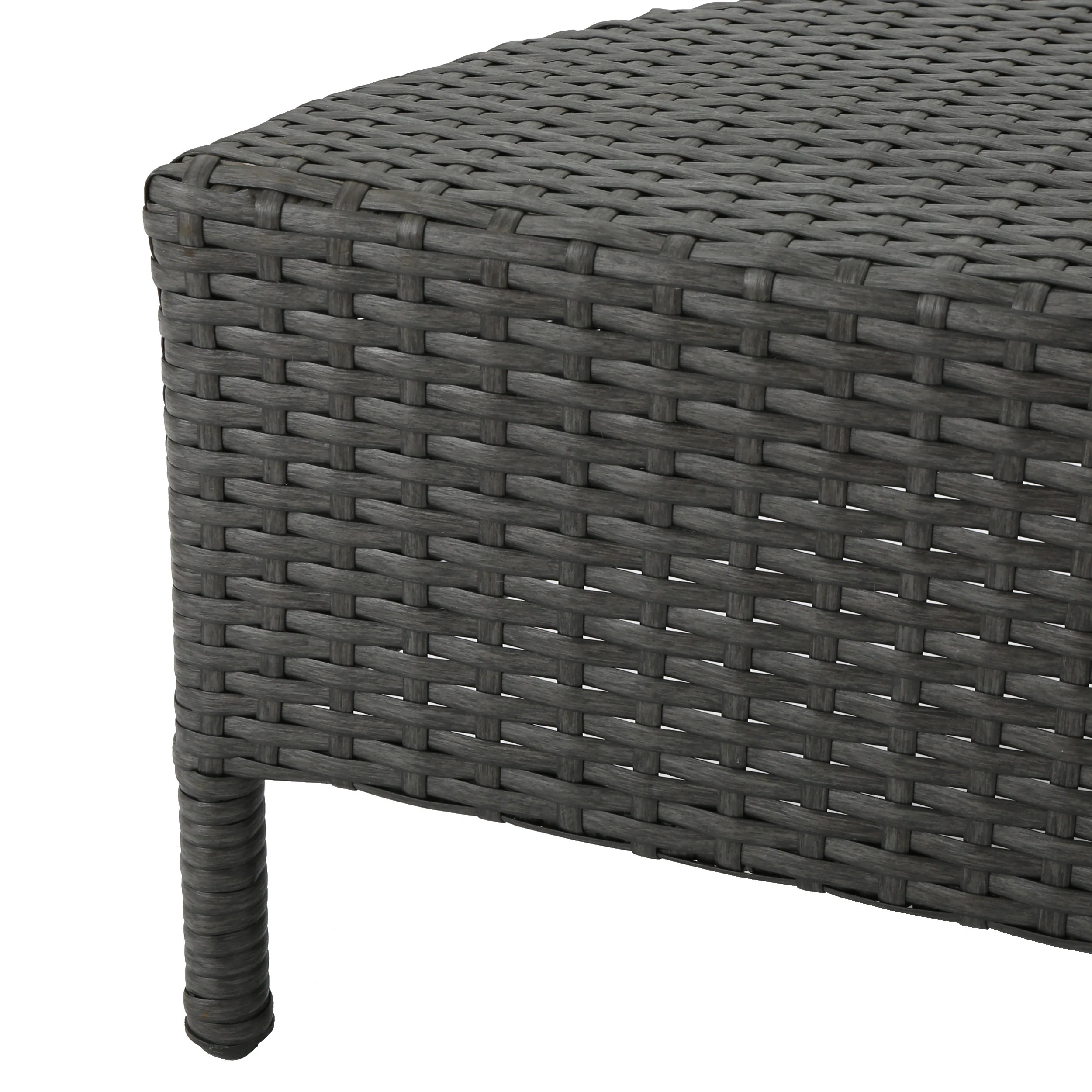 Venice Outdoor 10 Piece Gray Wicker Sectional Sofa Set with Teal Cushions - furnishings