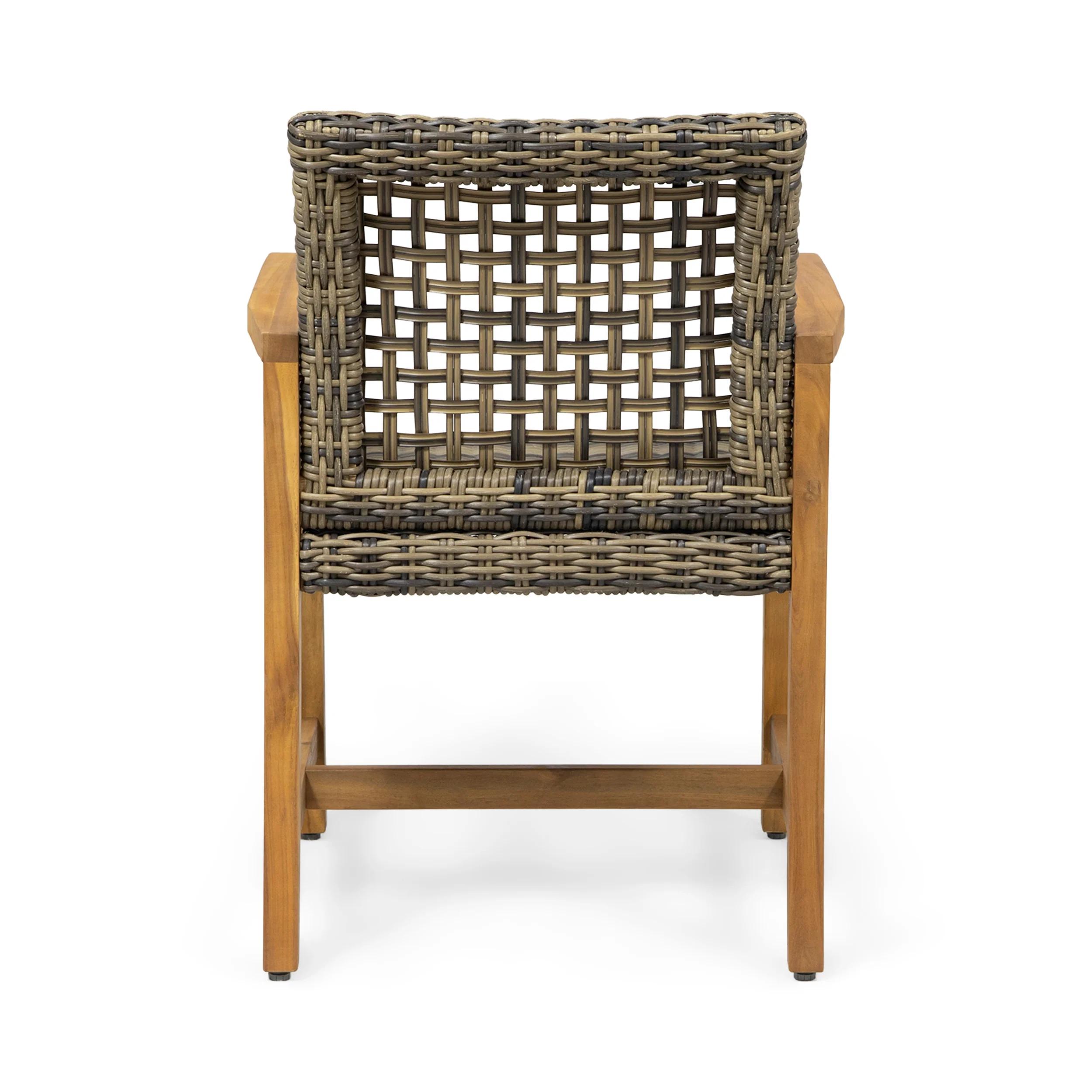 Alyssa Outdoor Acacia Wood and Wicker Dining Chair (Set of 2) - furnishings