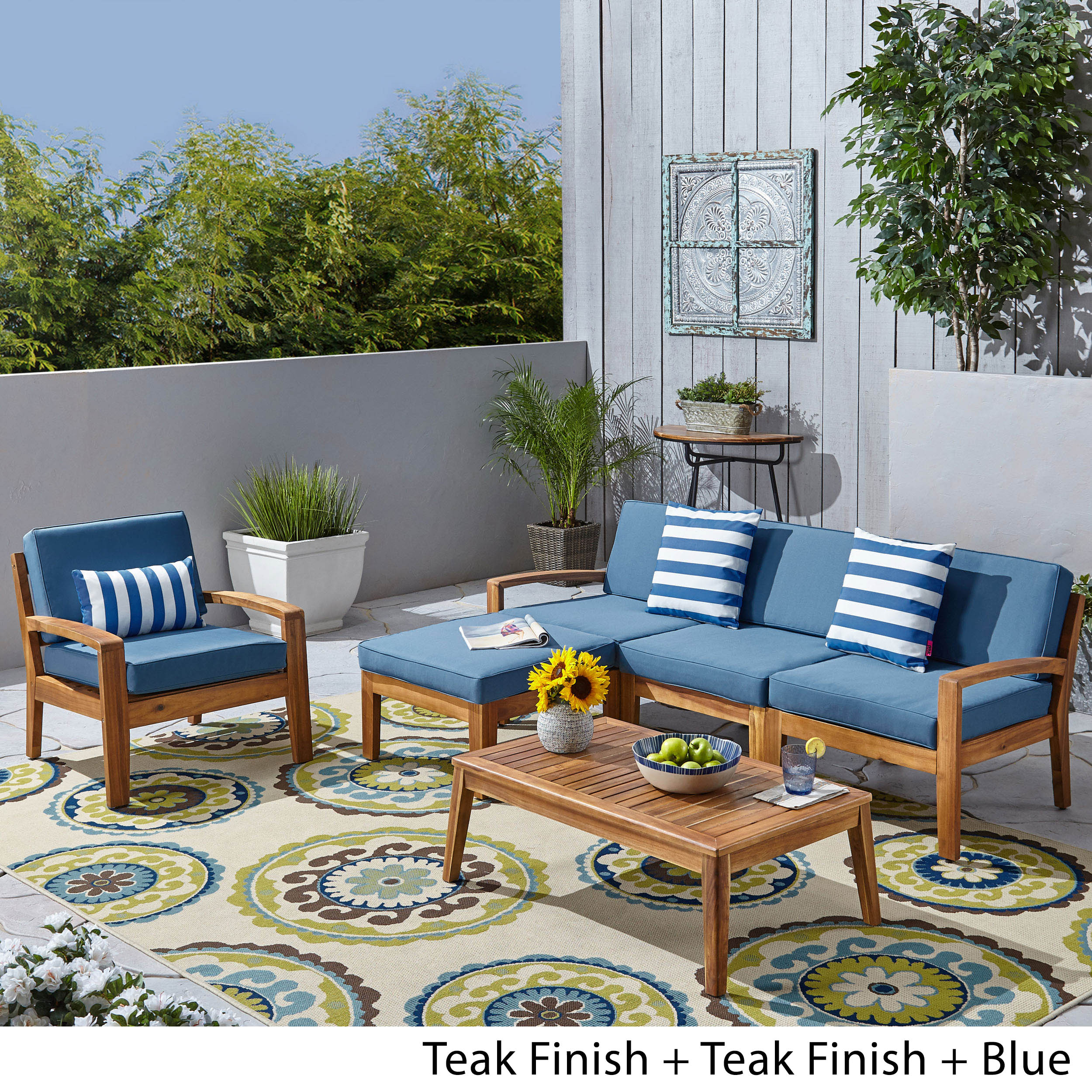 Parma 4-Seater Sectional Sofa Set For Patio with Club Chair - furnishings