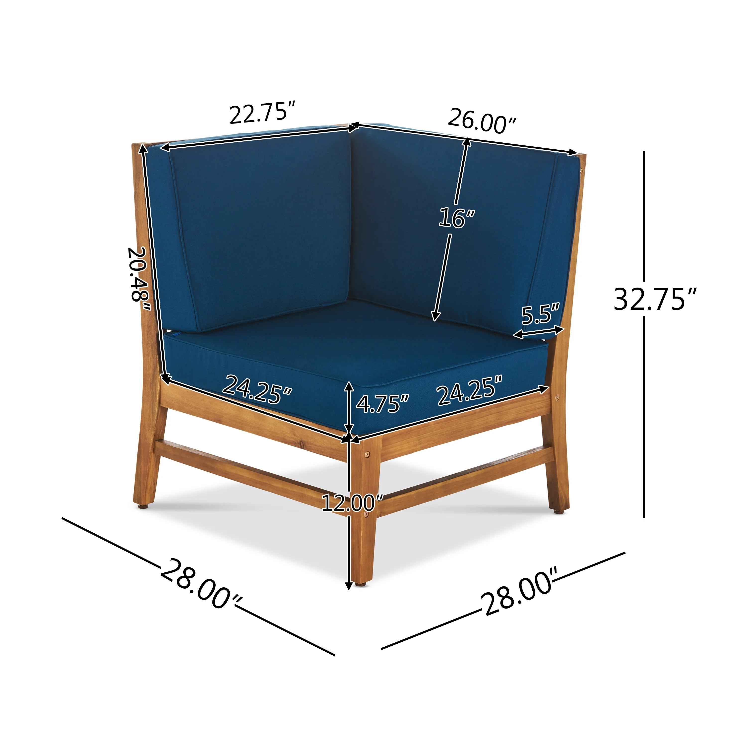 Capri 6-Seater Outdoor Wooden Sectional - furnishings