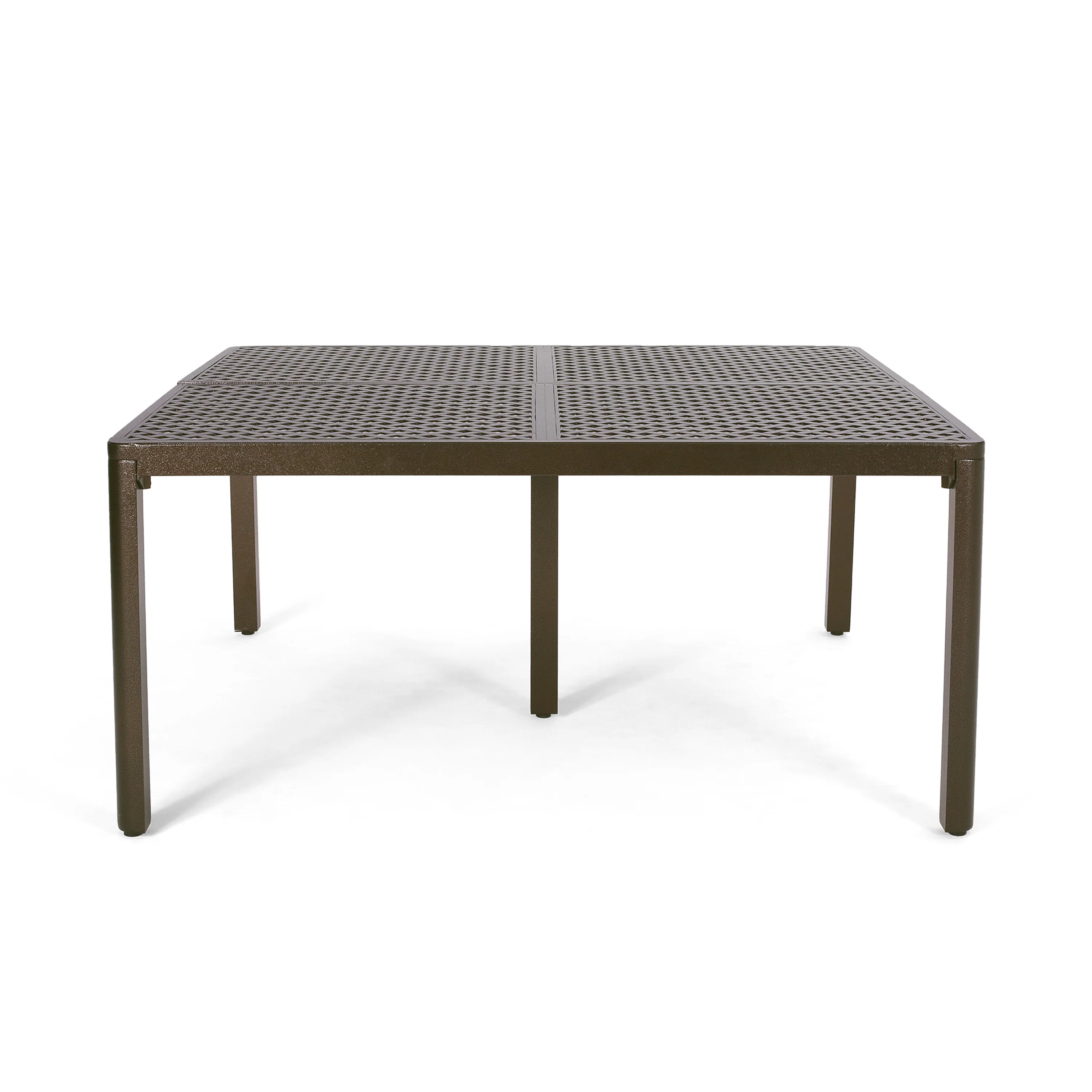 Frisco Modern Aluminum Dining Table with Woven Accents - furnishings