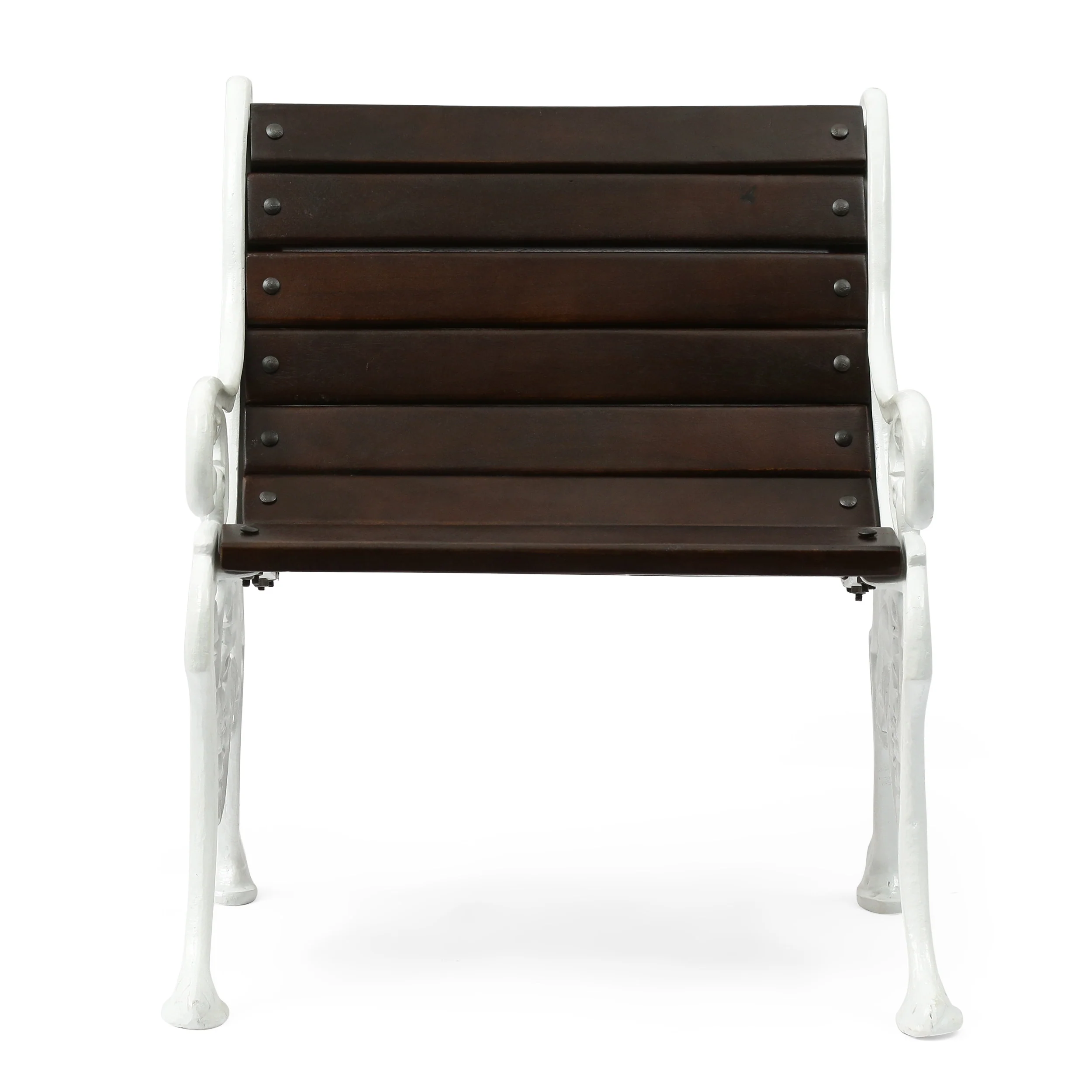 Judith Outdoor Handcrafted Mango Wood Chair, Set of 2, Rustic Brown and White - furnishings
