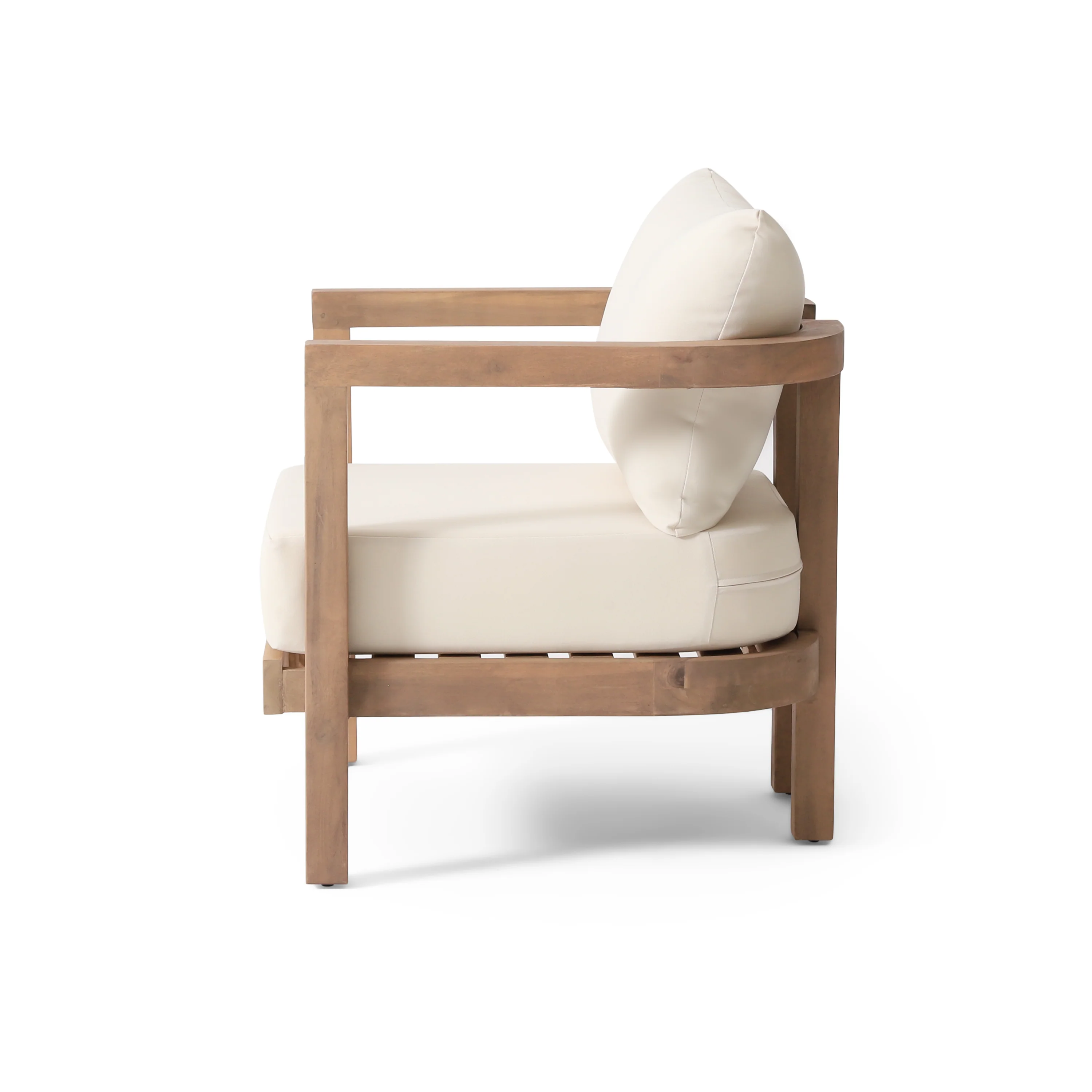 Aston Outdoor Acacia Wood Club Chair with Cushions - furnishings
