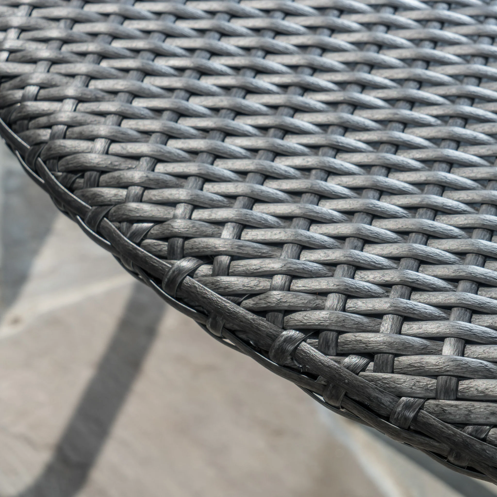 Portola Outdoor 3 Piece Grey Wicker Bistro Set with Cushions - furnishings