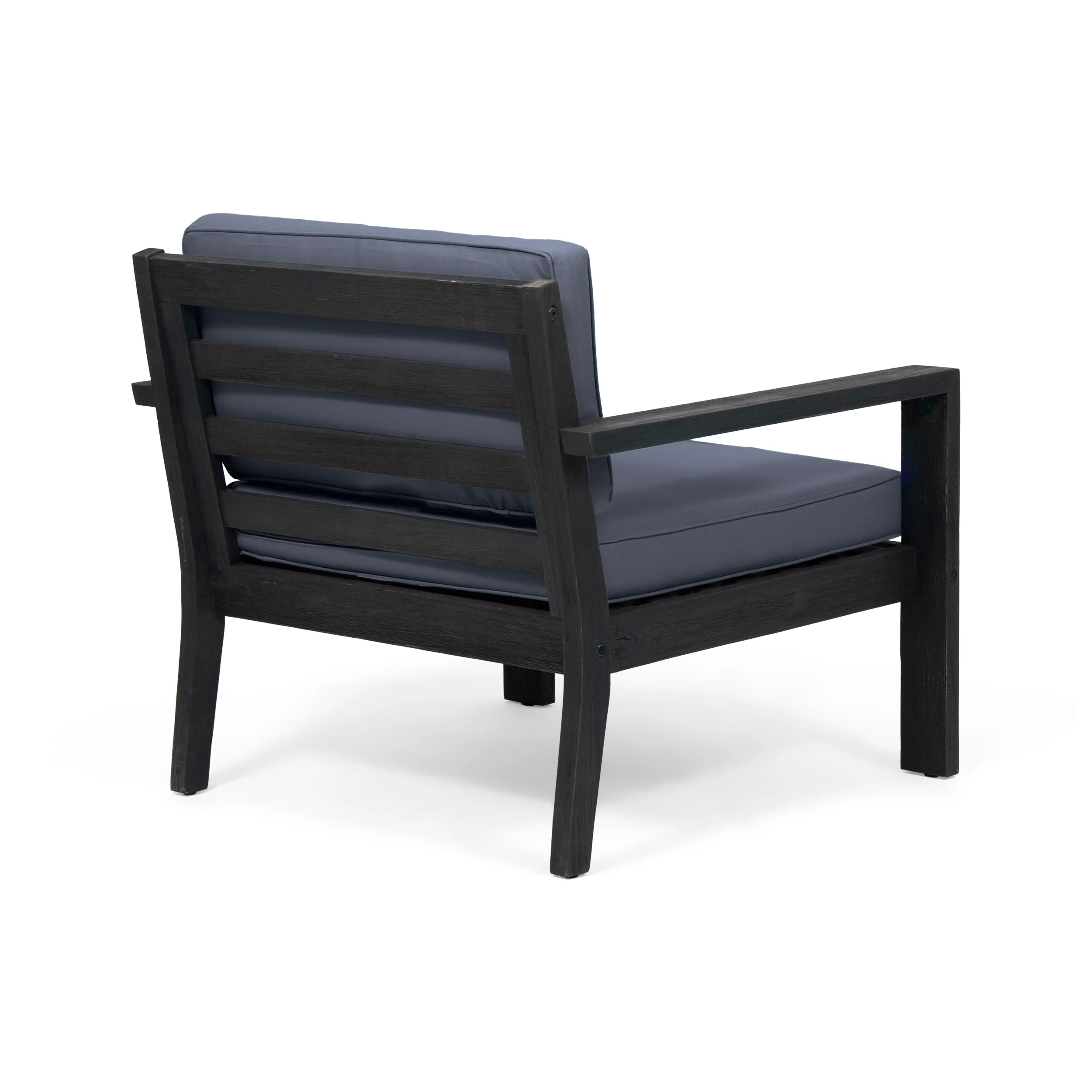 Susan Outdoor Acacia Wood Club Chairs with Cushions (Set of 2) - furnishings