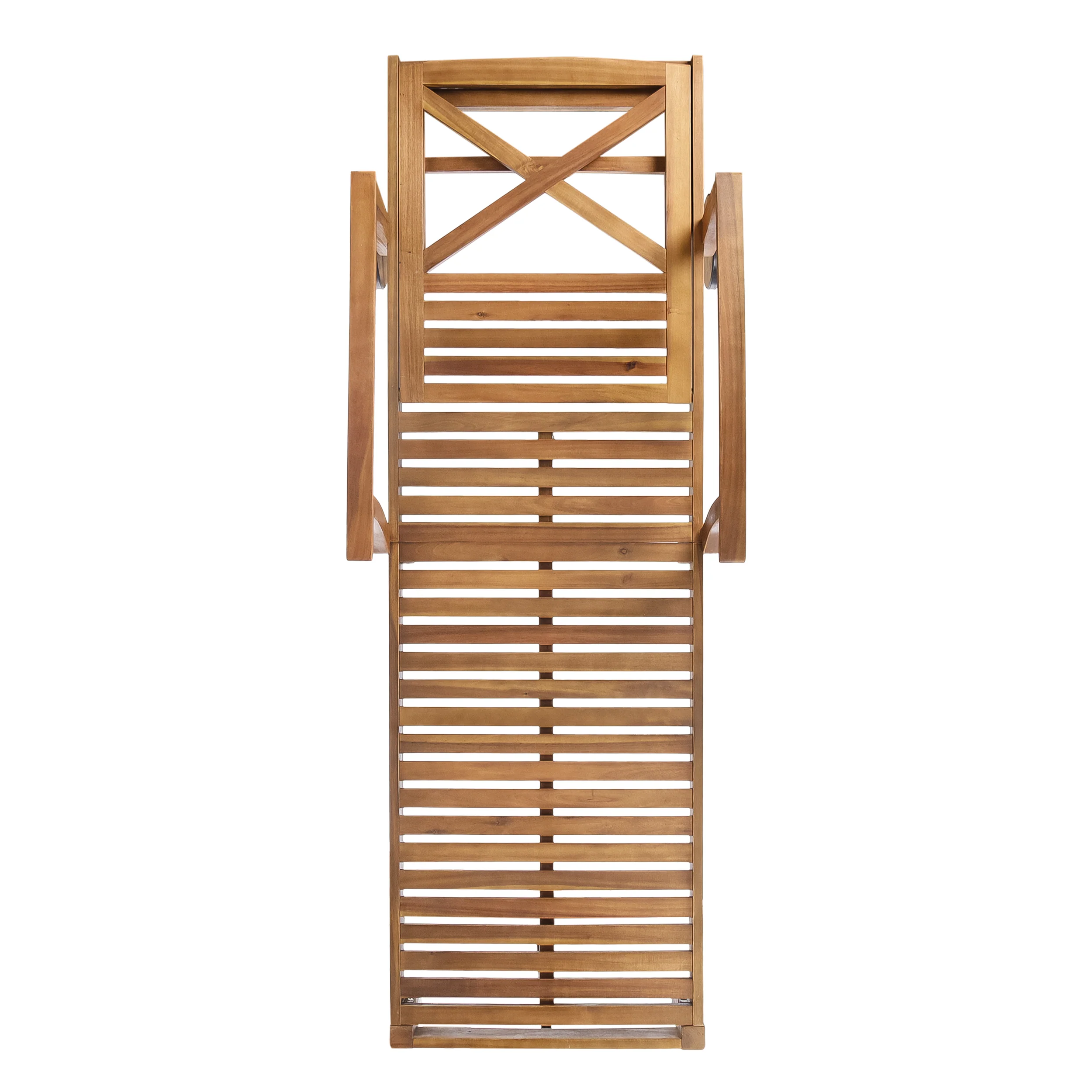 Thalia Outdoor Teak Finished Acacia Wood Chaise Lounge - furnishings