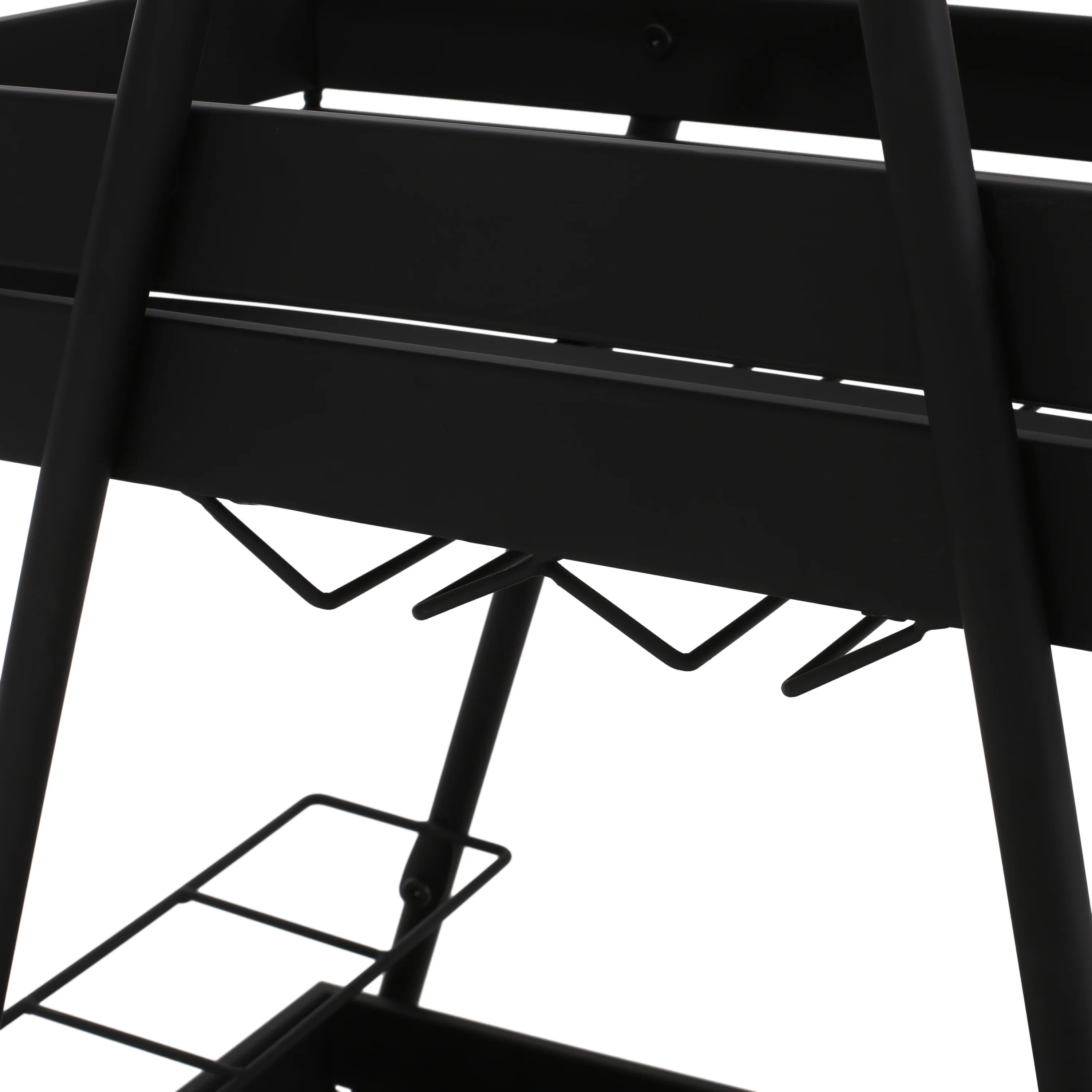 Wolfeboro Outdoor Metal 2 Tiered Bar Cart, Matte Black - furnishings