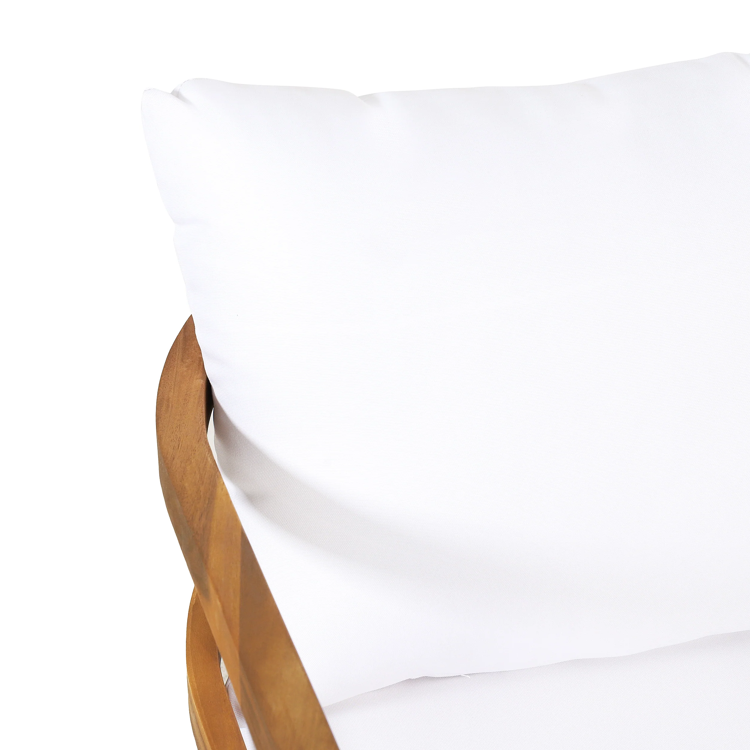 Aggie Outdoor Acacia Wood Club Chair with Cushion, Set of 2, Teak and White - furnishings